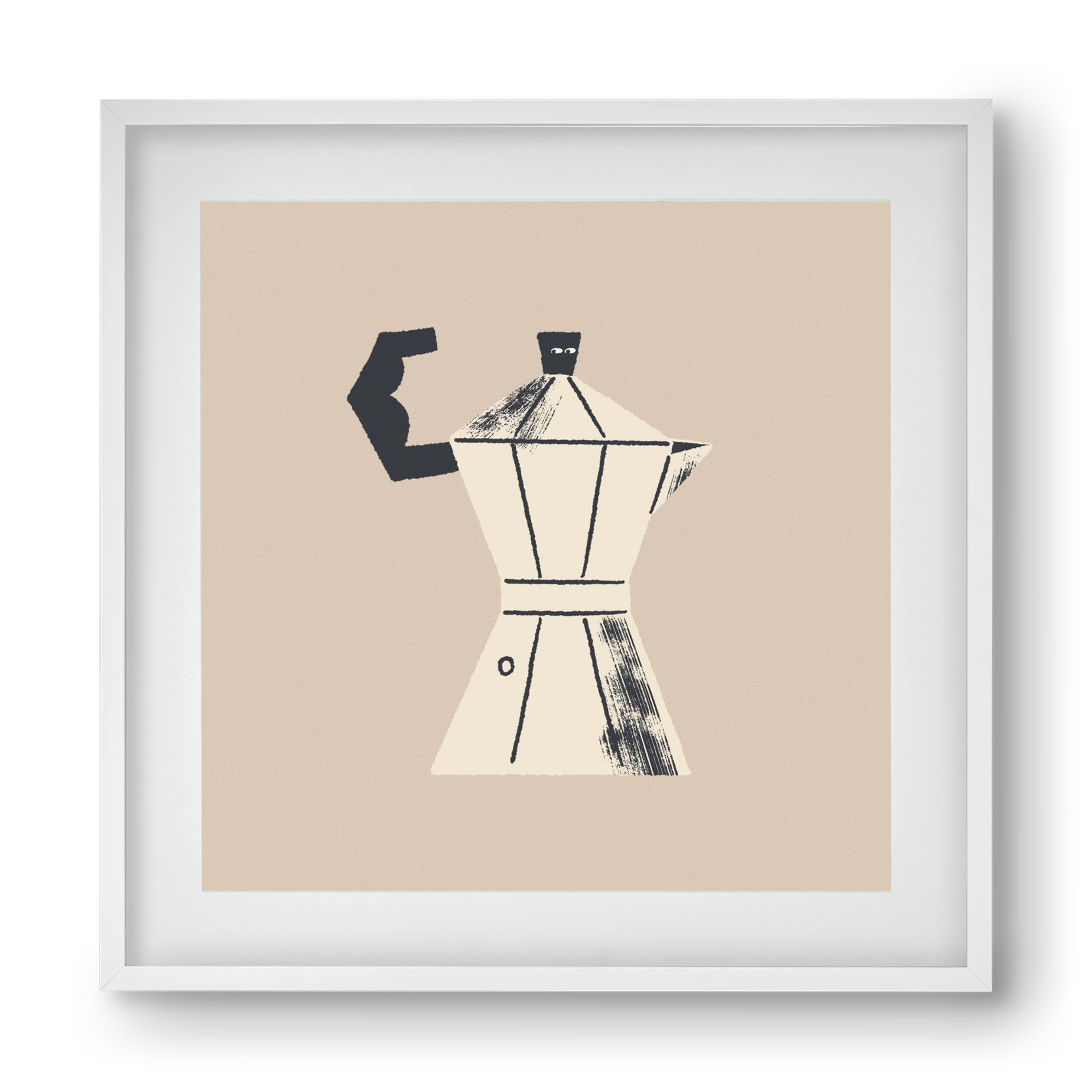 Strong Coffee, 40x40 cm (30x30 cm), Fehér keret, paszpartuval