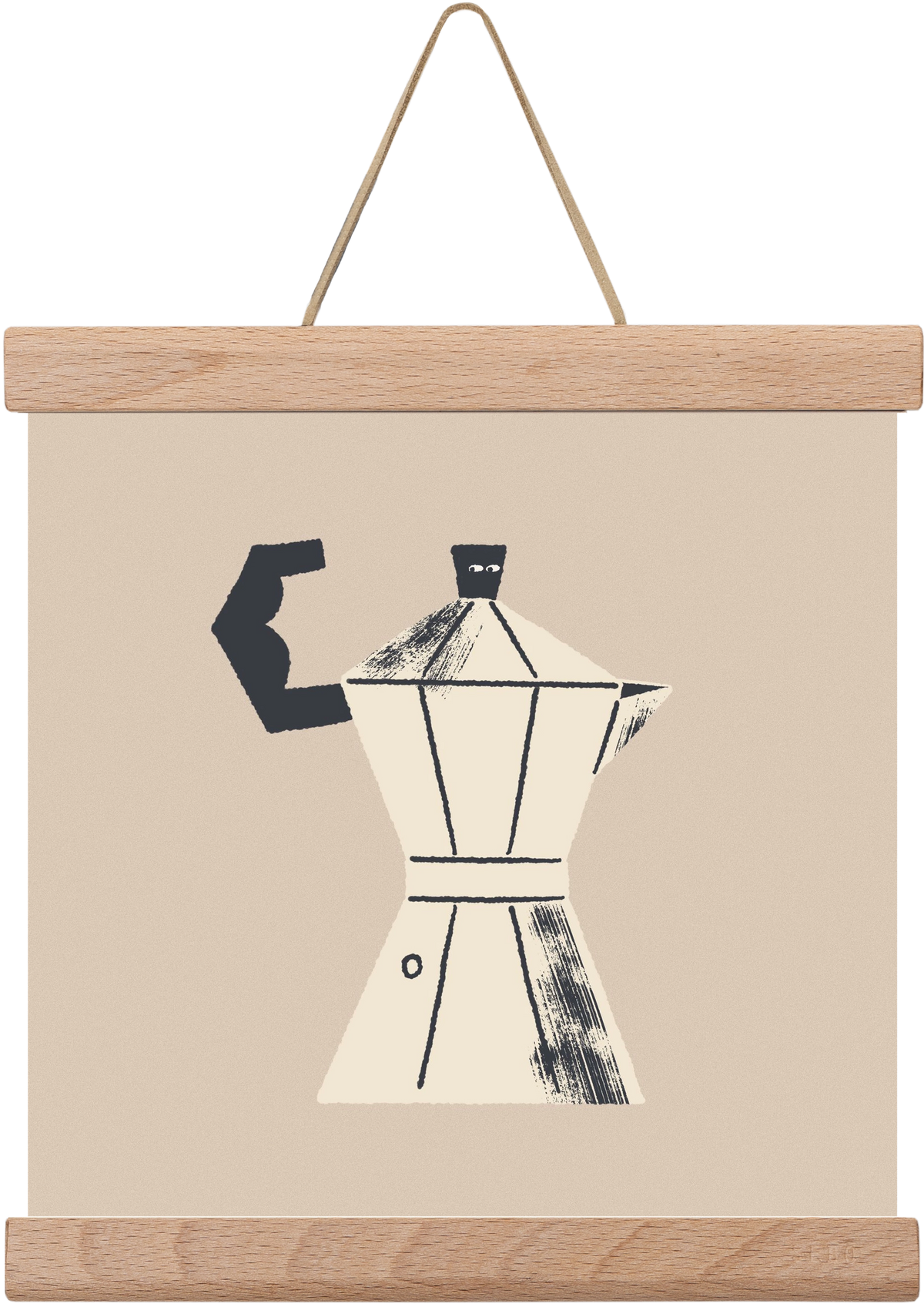 Strong Coffee, 20x20 cm (20x20 cm), Tölgy akasztó