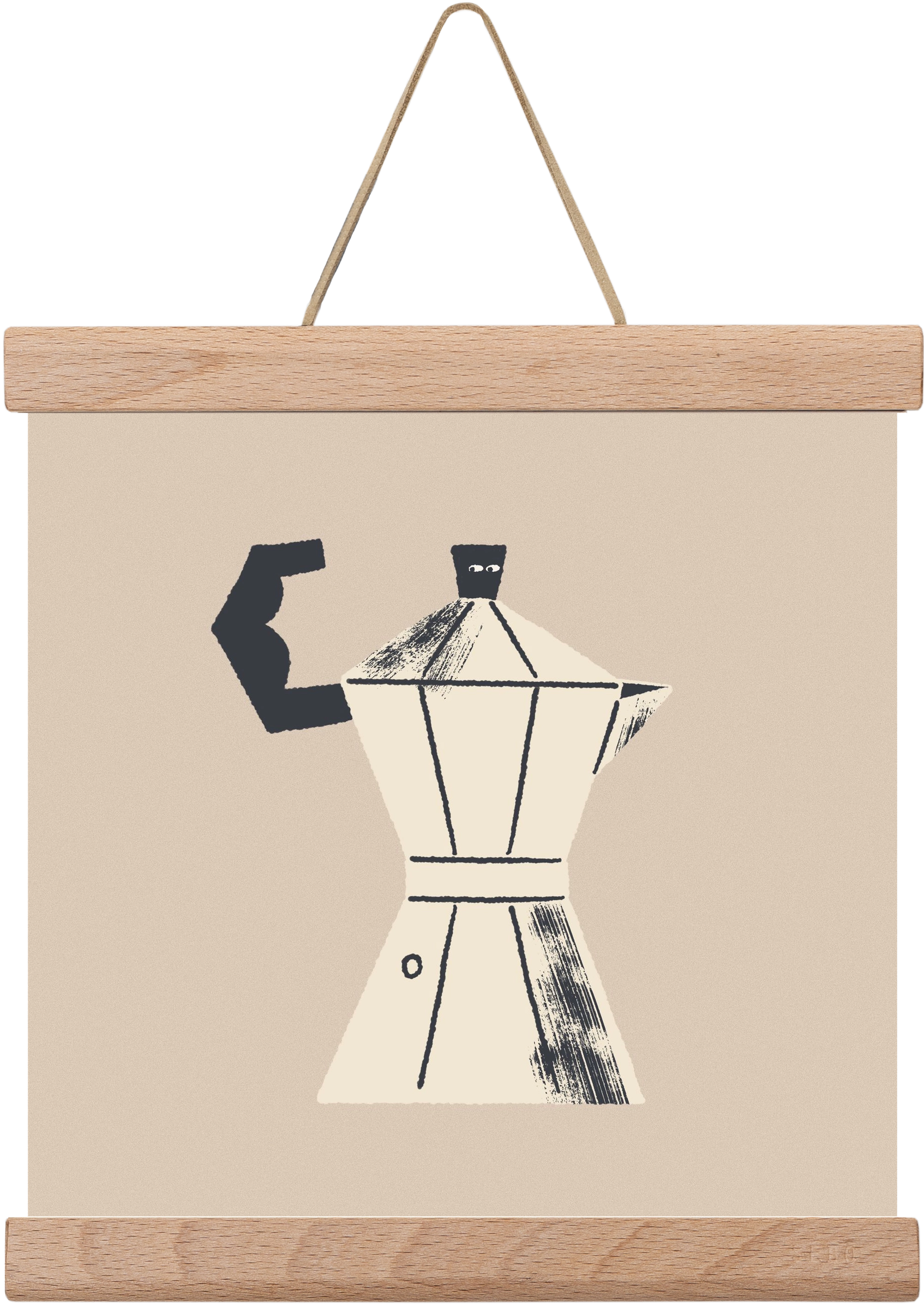 Strong Coffee, 20x20 cm (20x20 cm), Tölgy akasztó