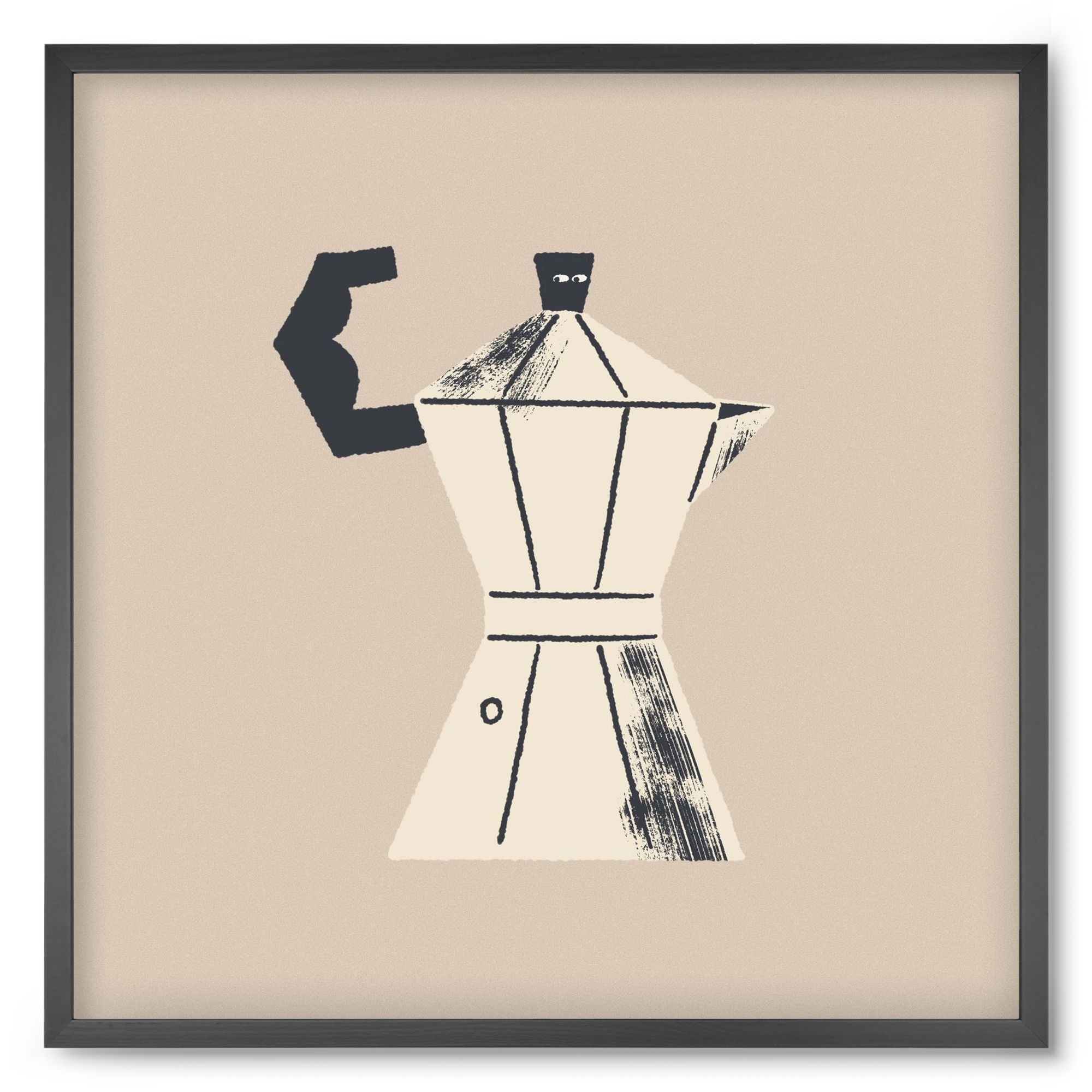 Strong Coffee, 50x50 cm (50x50 cm), Fekete keret