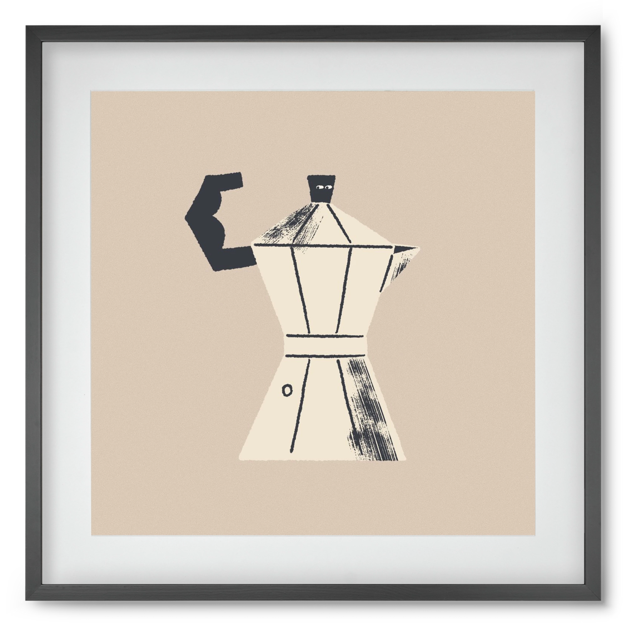 Strong Coffee, 50x50 cm (40x40 cm), Fekete keret, paszpartuval