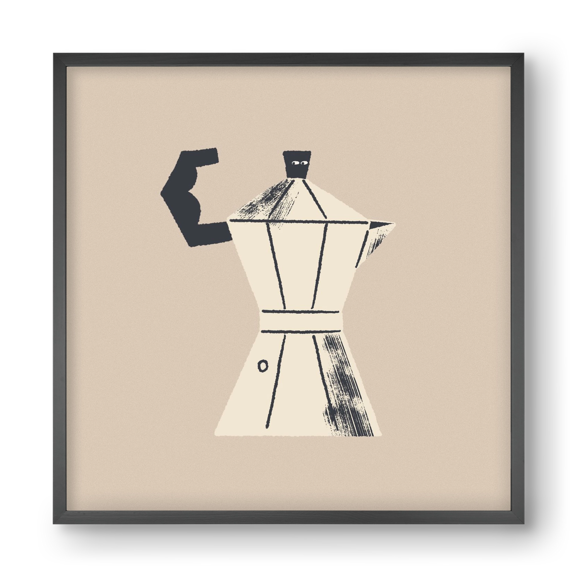 Strong Coffee, 40x40 cm (40x40 cm), Fekete keret