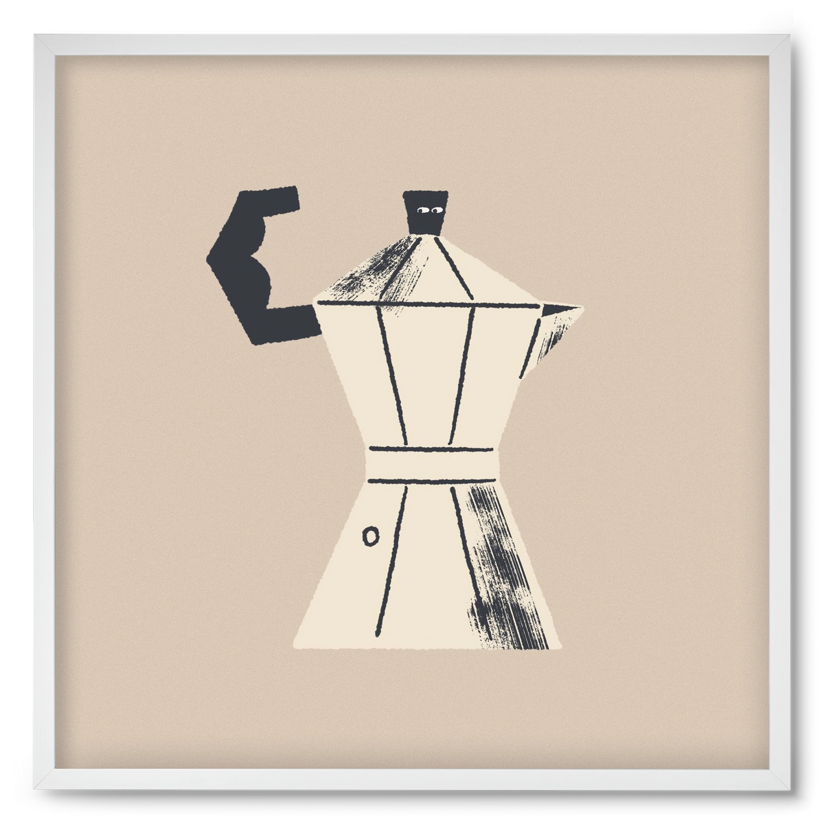 Strong Coffee, 50x50 cm (50x50 cm), Fehér keret