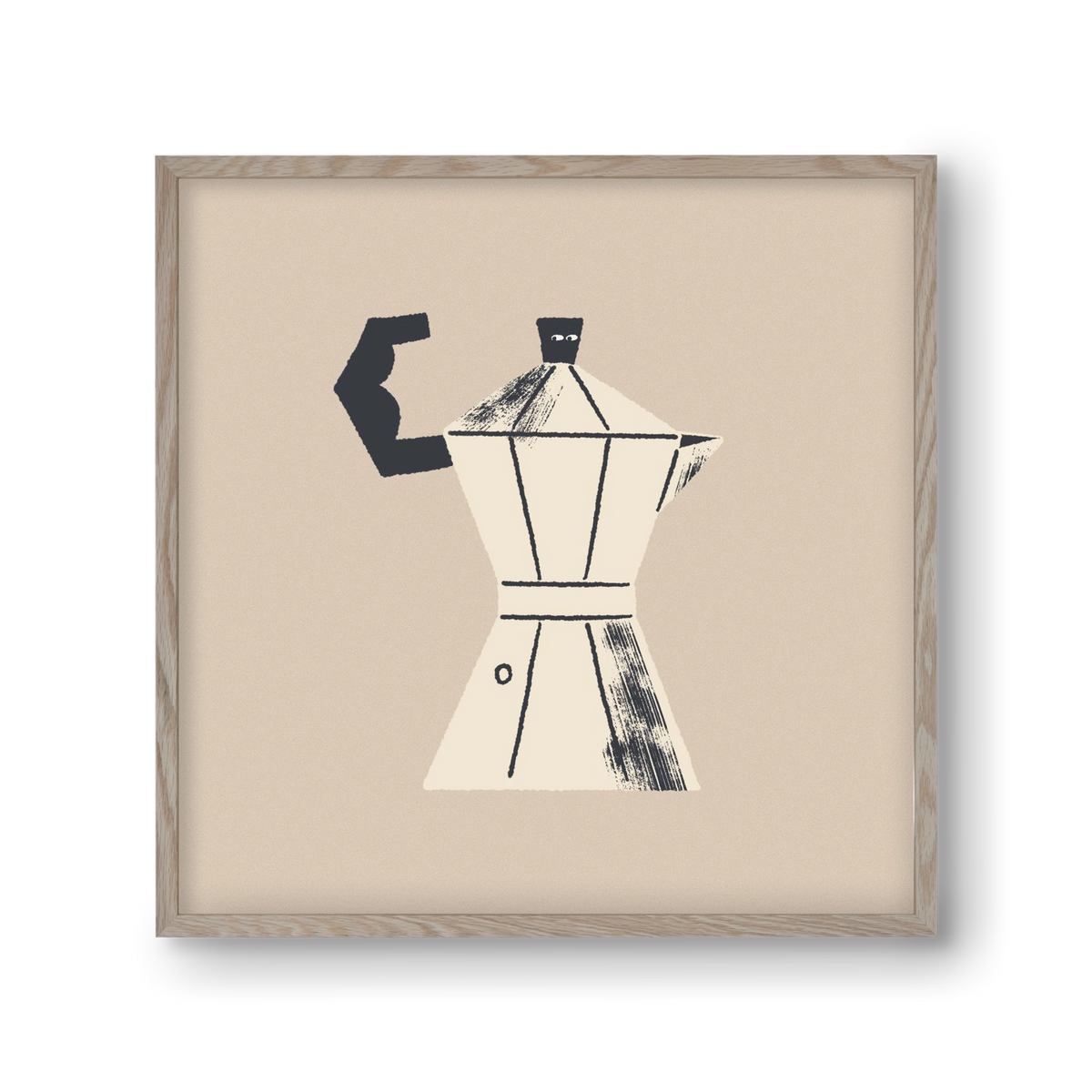 Strong Coffee, 30x30 cm (30x30 cm), Tölgy keret