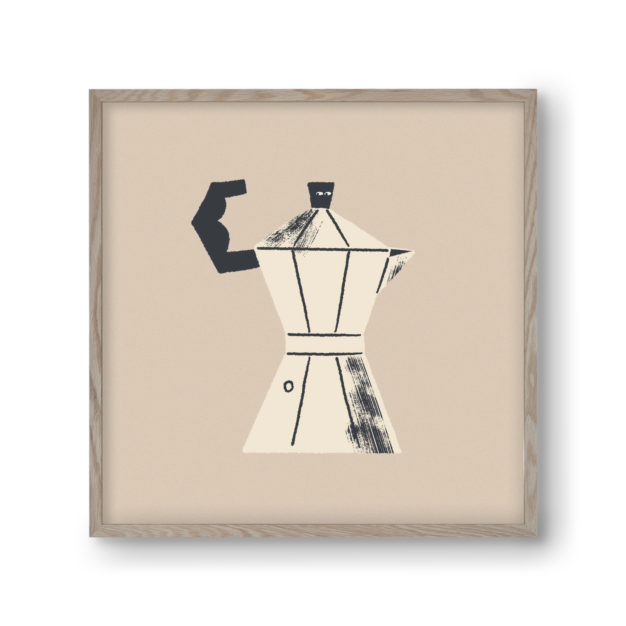 Strong Coffee, 30x30 cm (30x30 cm), Tölgy keret