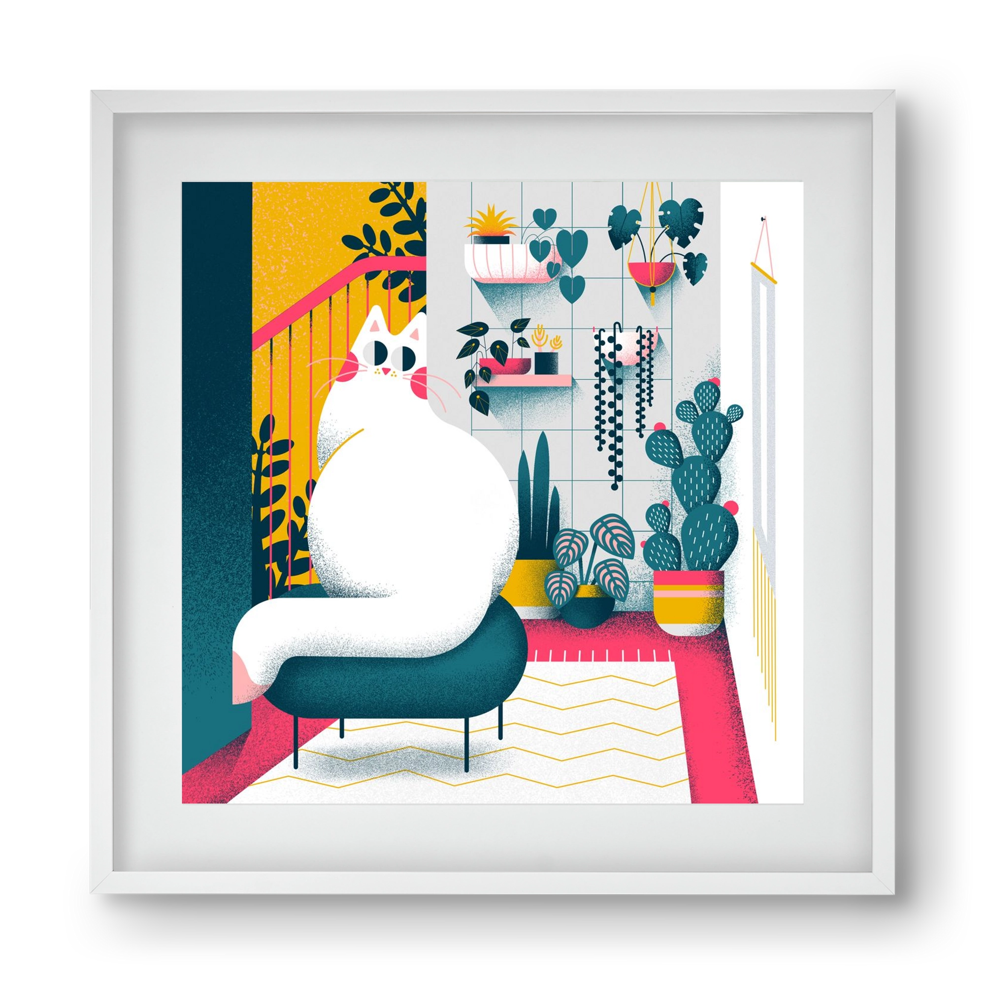 Plantmom, 40x40 cm (30x30 cm), Fehér keret, paszpartuval