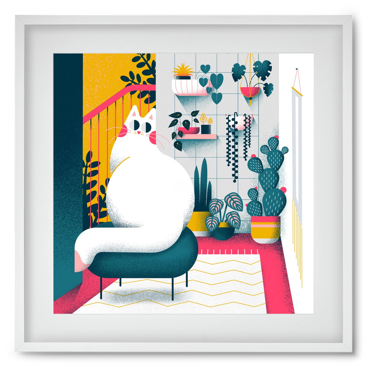 Plantmom, 50x50 cm (40x40 cm), Fehér keret, paszpartuval