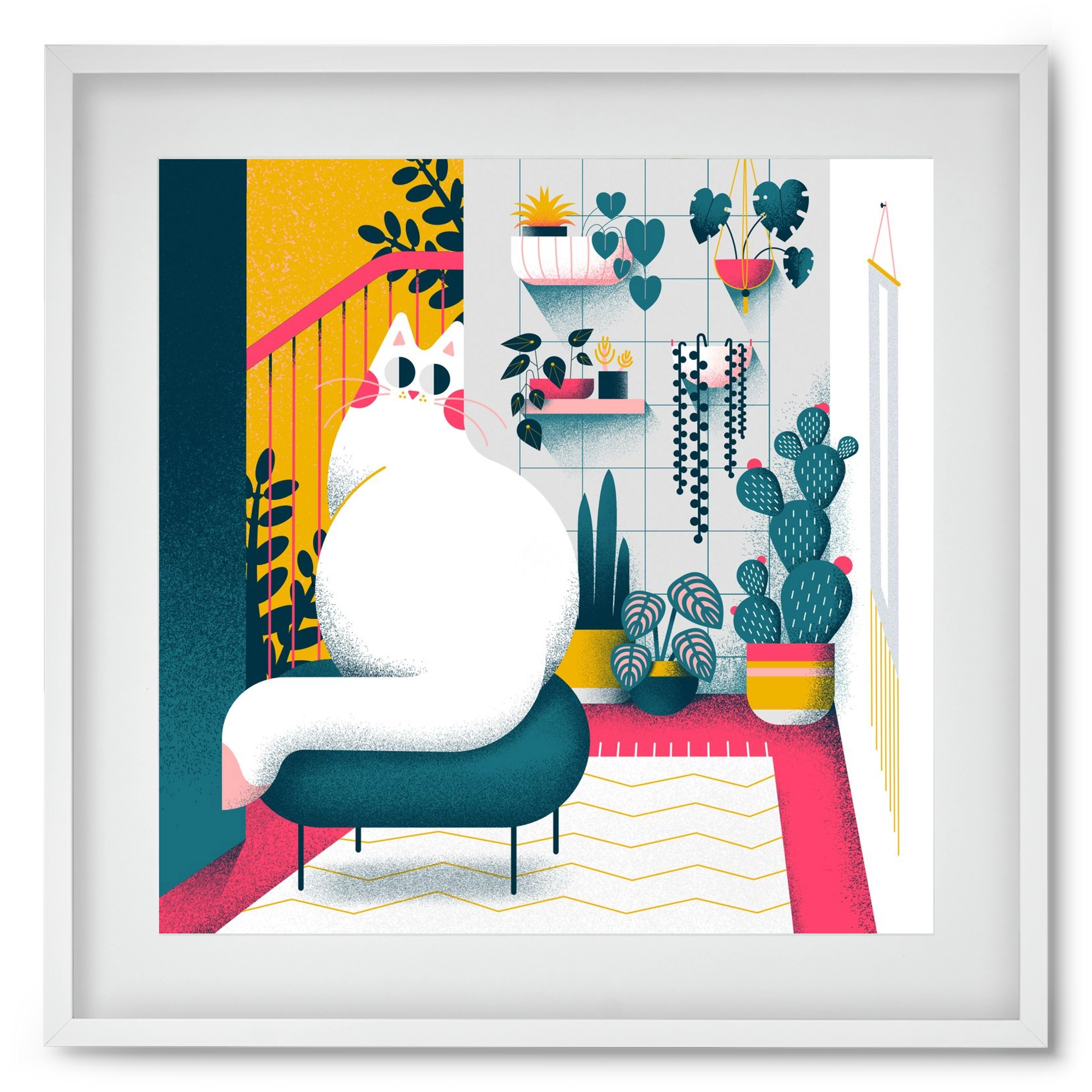 Plantmom, 50x50 cm (40x40 cm), Fehér keret, paszpartuval