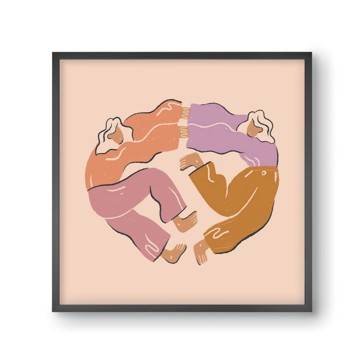 Dancing Together, 30x30 cm (30x30 cm), Fekete keret