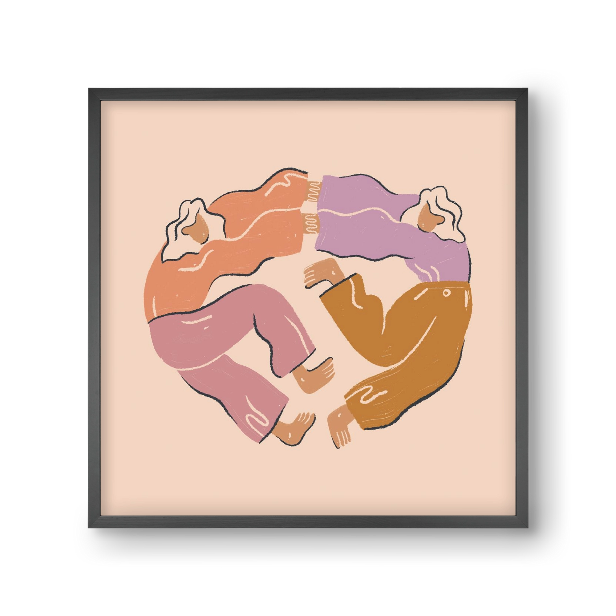 Dancing Together, 30x30 cm (30x30 cm), Fekete keret