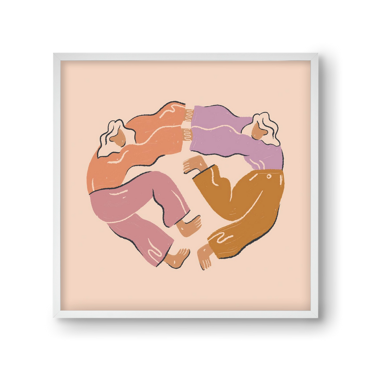 Dancing Together, 30x30 cm (30x30 cm), Fehér keret
