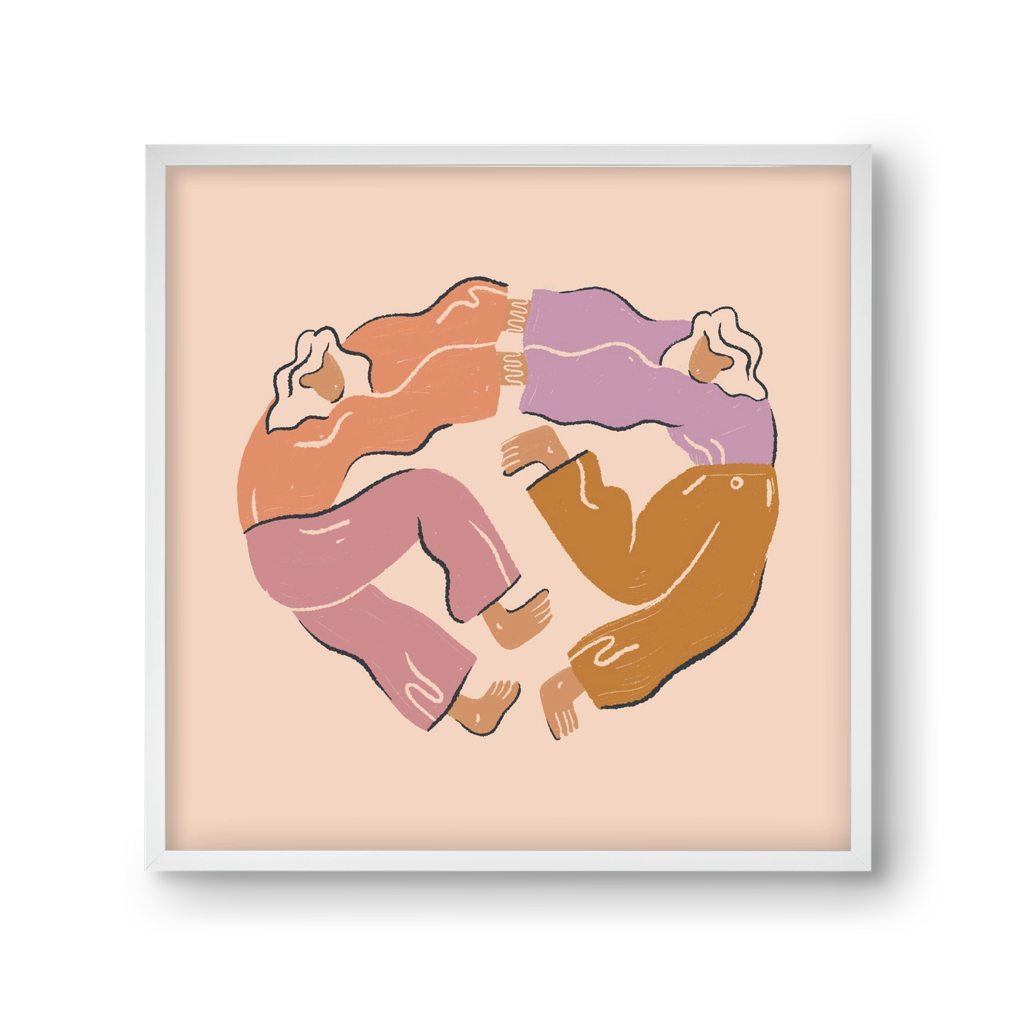 Dancing Together, 30x30 cm (30x30 cm), Fehér keret