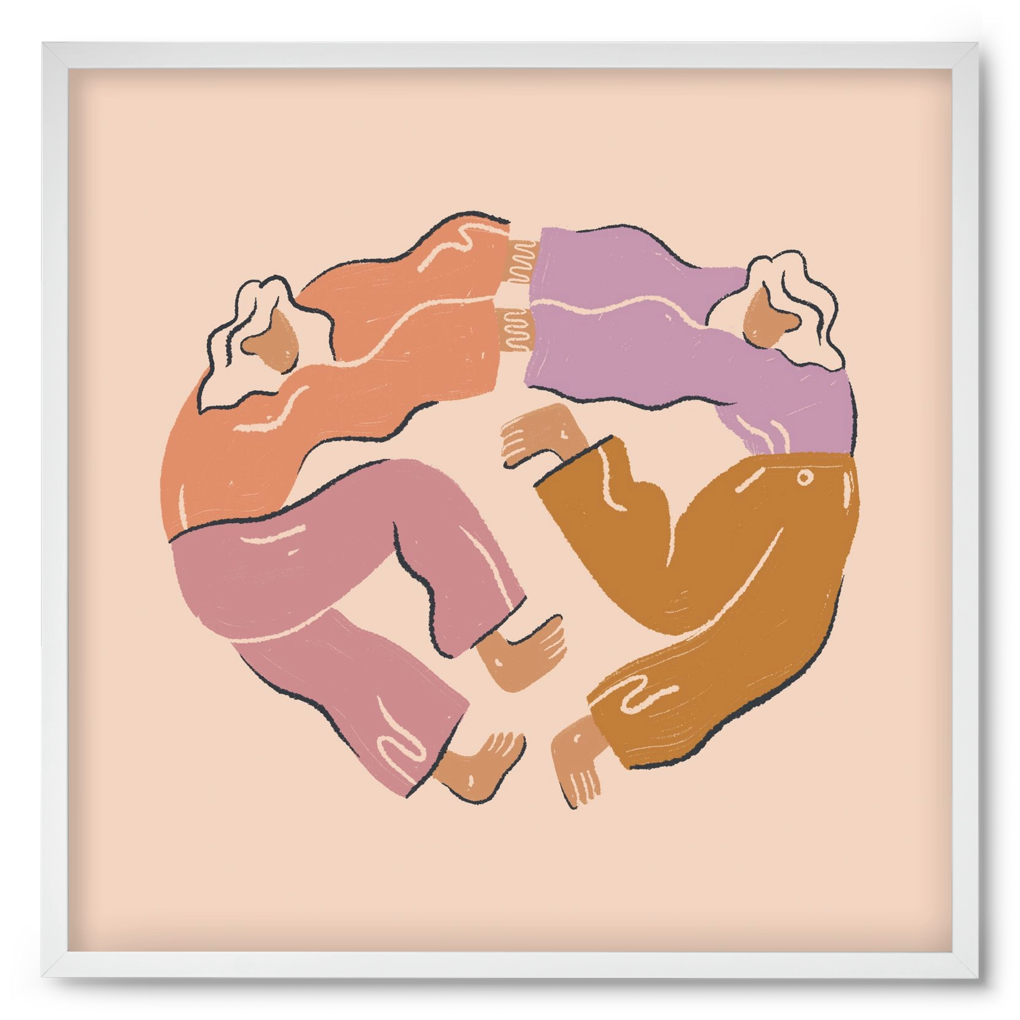 Dancing Together, 50x50 cm (50x50 cm), Fehér keret