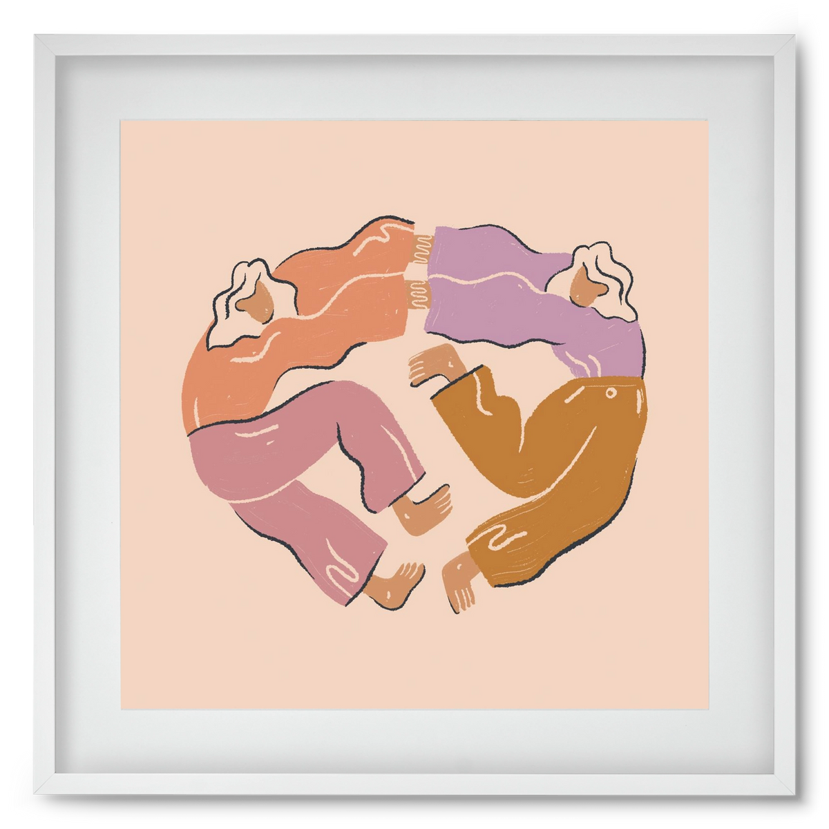 Dancing Together, 50x50 cm (40x40 cm), Fehér keret, paszpartuval