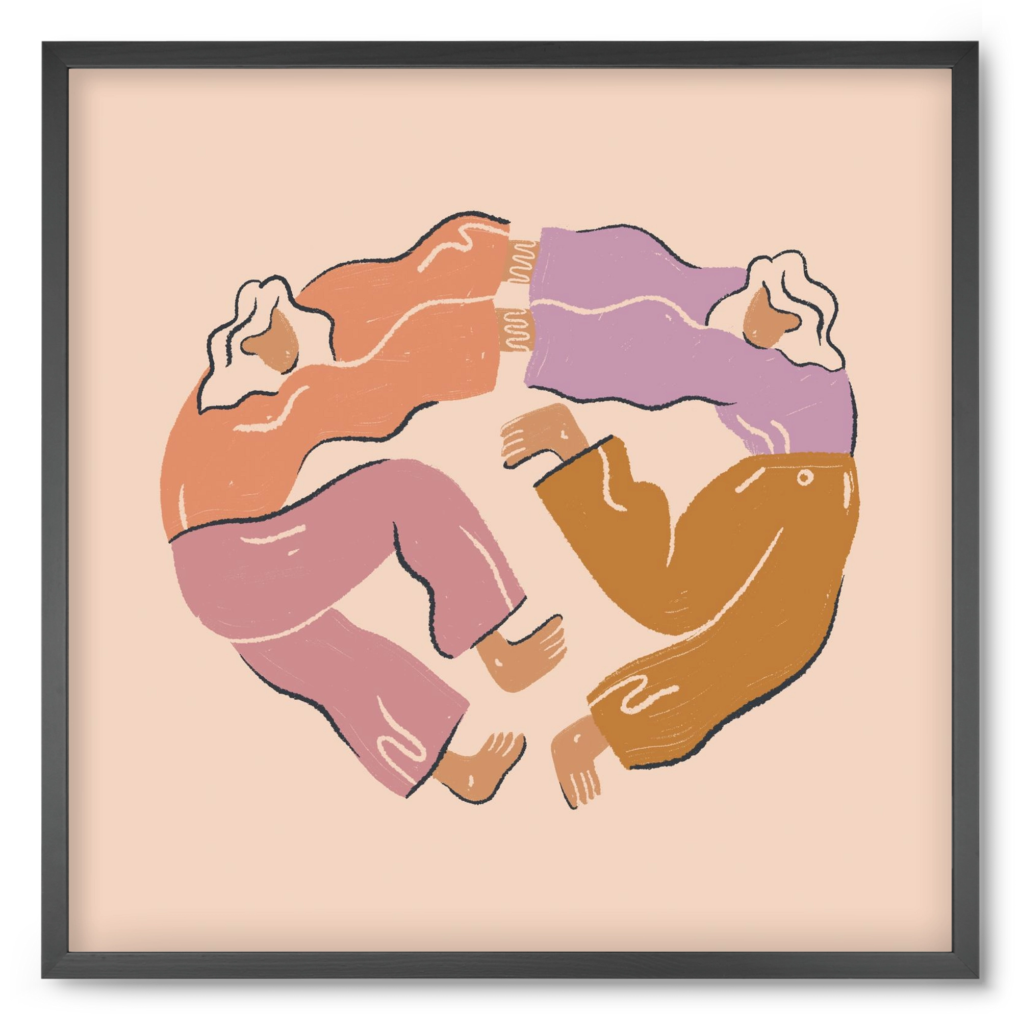 Dancing Together, 50x50 cm (50x50 cm), Fekete keret