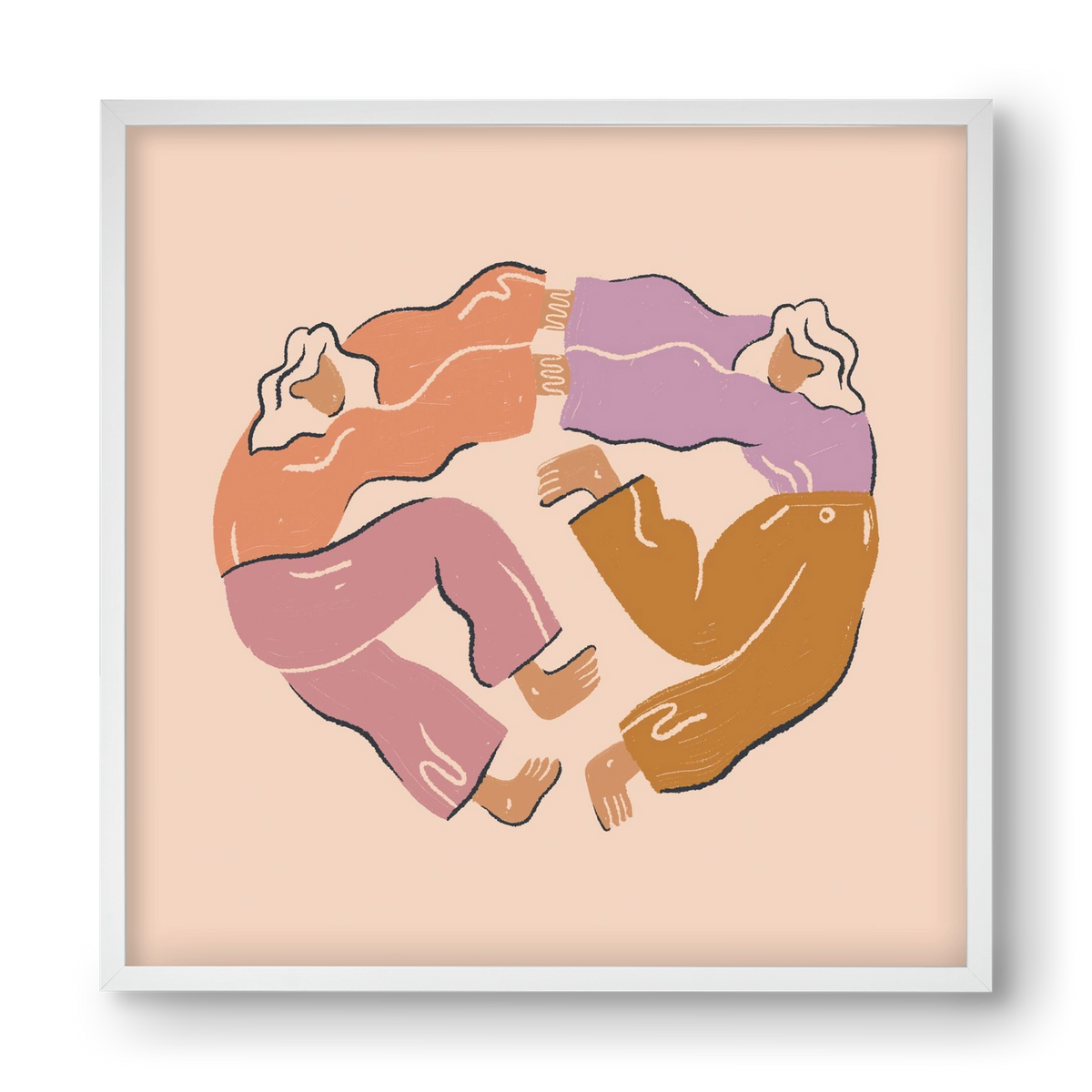 Dancing Together, 40x40 cm (40x40 cm), Fehér keret