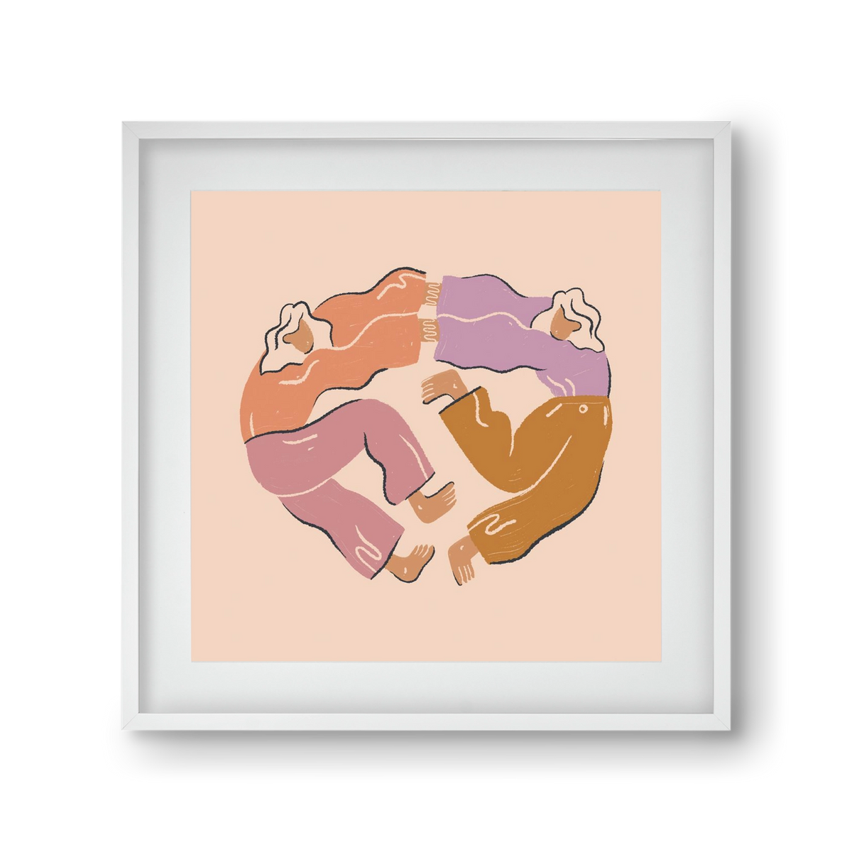 Dancing Together, 30x30 cm (20x20 cm), Fehér keret, paszpartuval