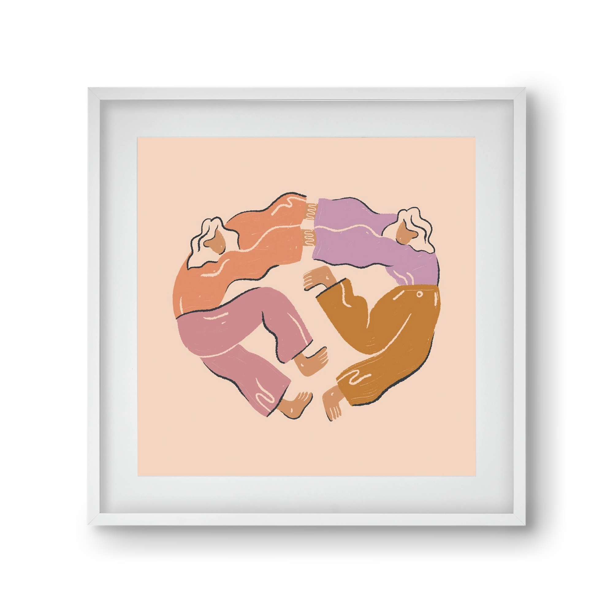 Dancing Together, 30x30 cm (20x20 cm), Fehér keret, paszpartuval