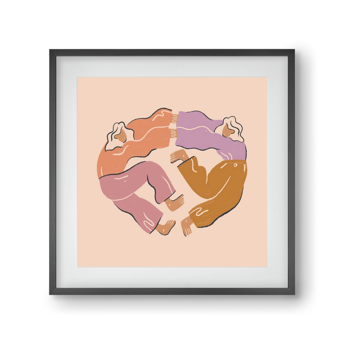 Dancing Together, 30x30 cm (20x20 cm), Fekete keret, paszpartuval