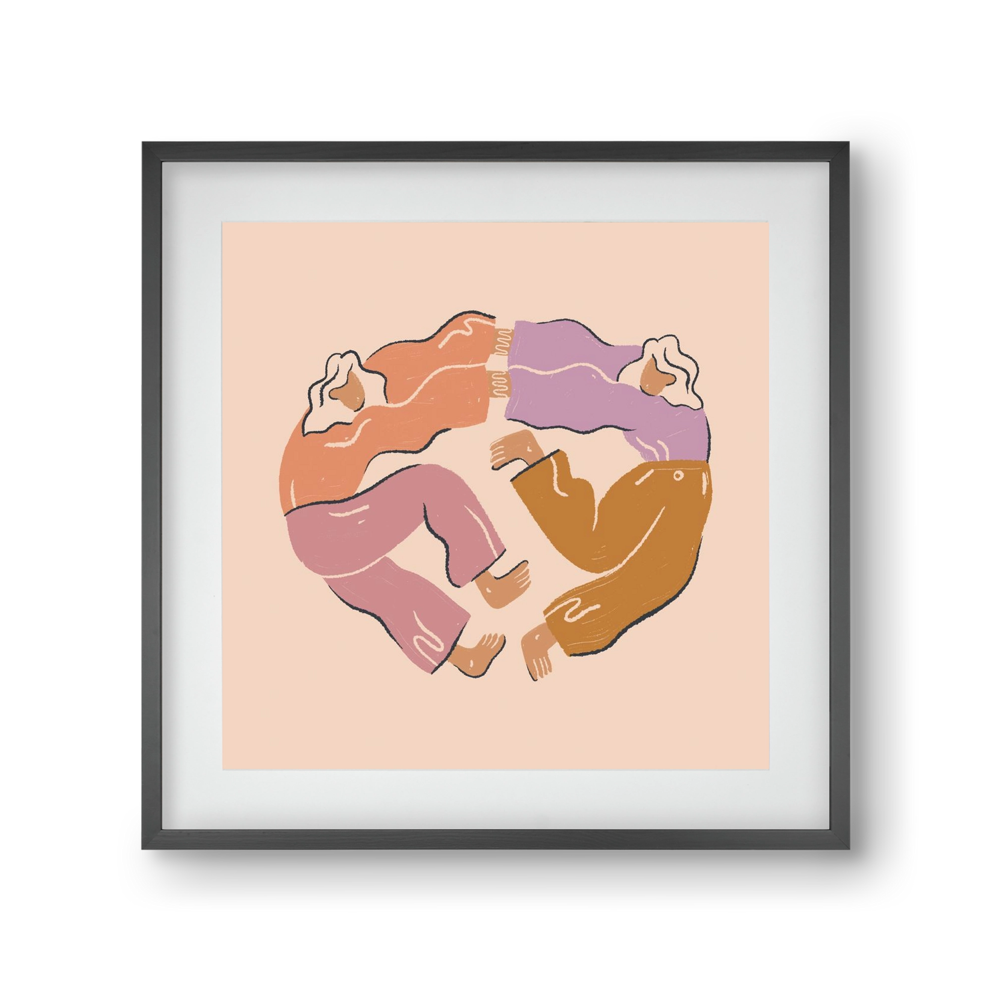 Dancing Together, 30x30 cm (20x20 cm), Fekete keret, paszpartuval