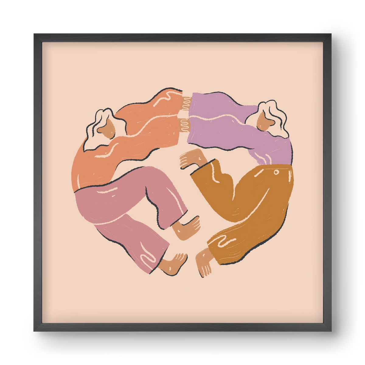 Dancing Together, 40x40 cm (40x40 cm), Fekete keret