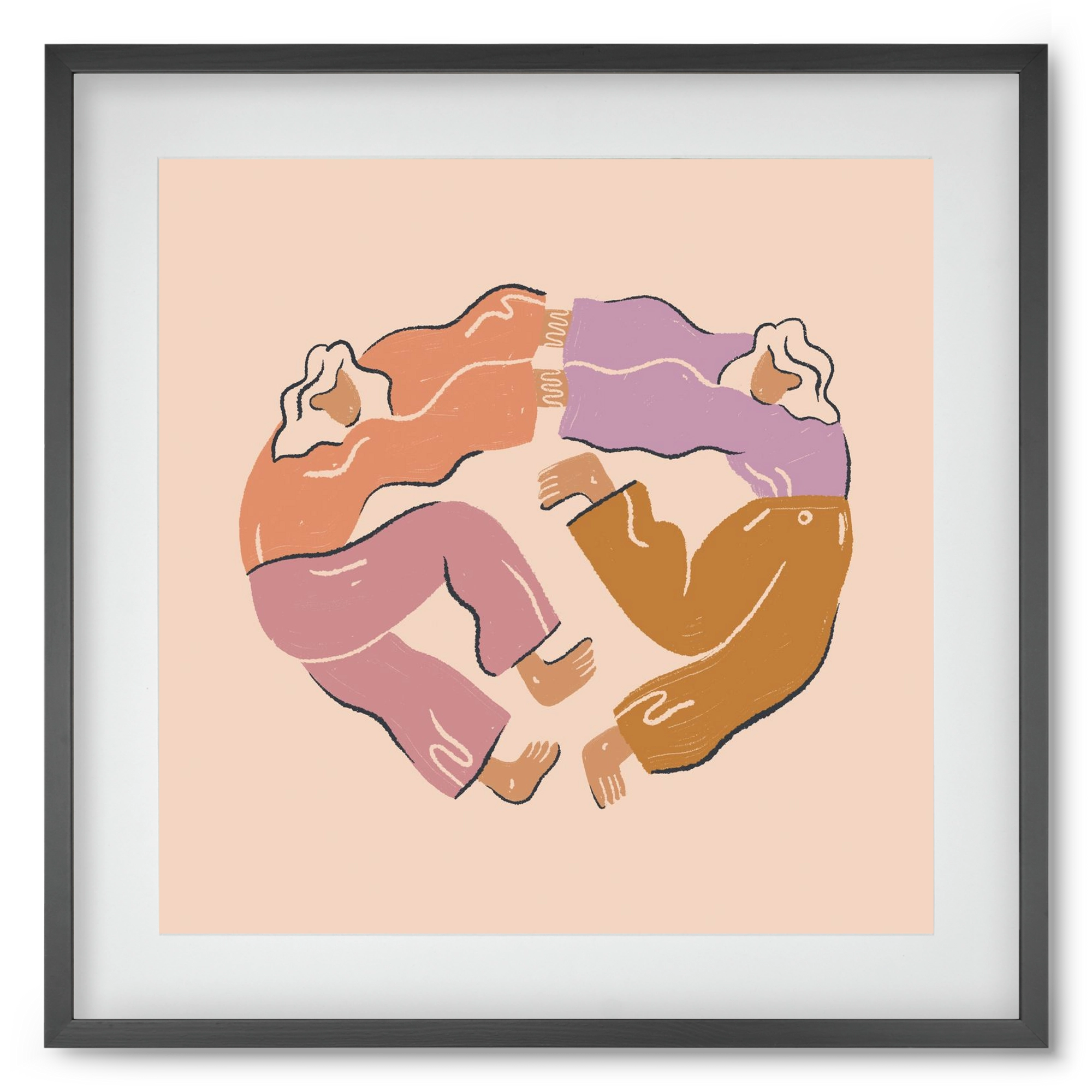 Dancing Together, 50x50 cm (40x40 cm), Fekete keret, paszpartuval