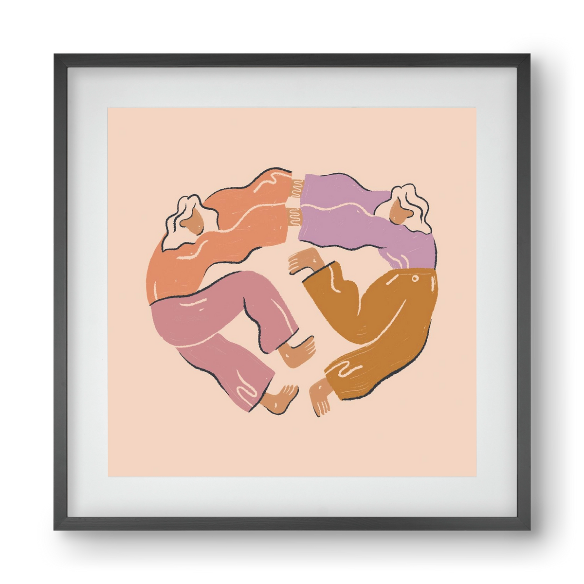 Dancing Together, 40x40 cm (30x30 cm), Fekete keret, paszpartuval