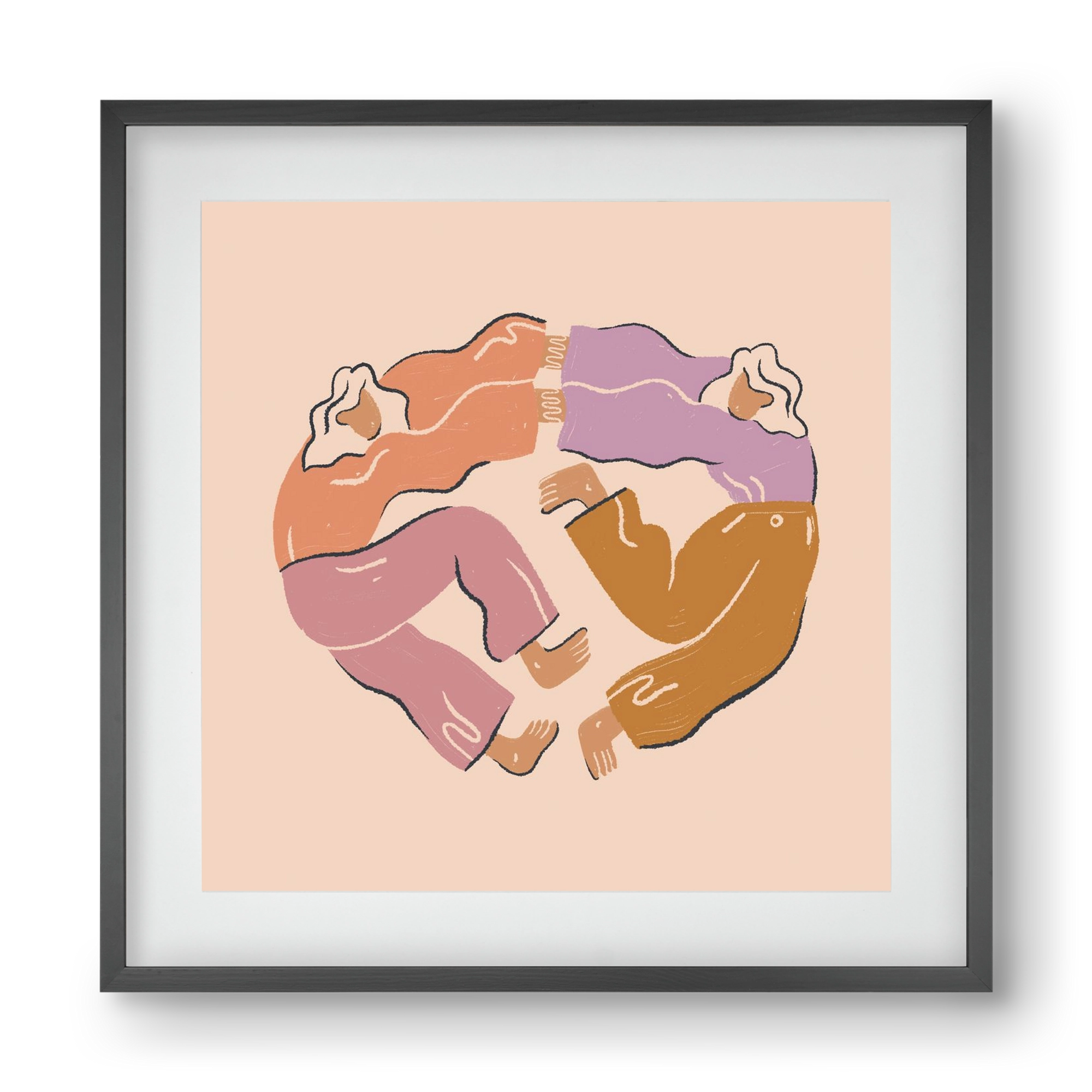 Dancing Together, 40x40 cm (30x30 cm), Fekete keret, paszpartuval