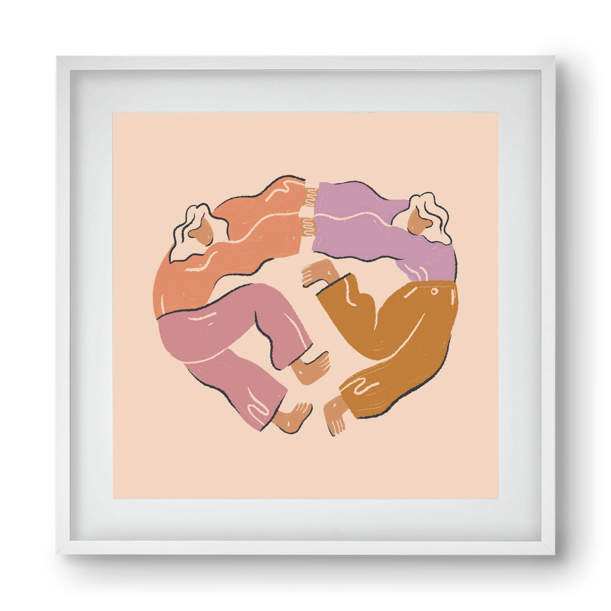 Dancing Together, 40x40 cm (30x30 cm), Fehér keret, paszpartuval