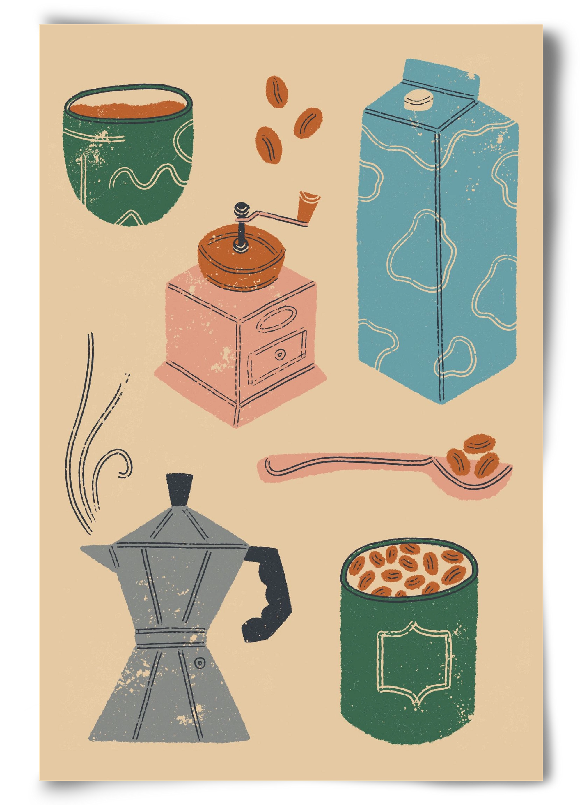 Coffee Essentials, 60x90 cm, Keret nélkül