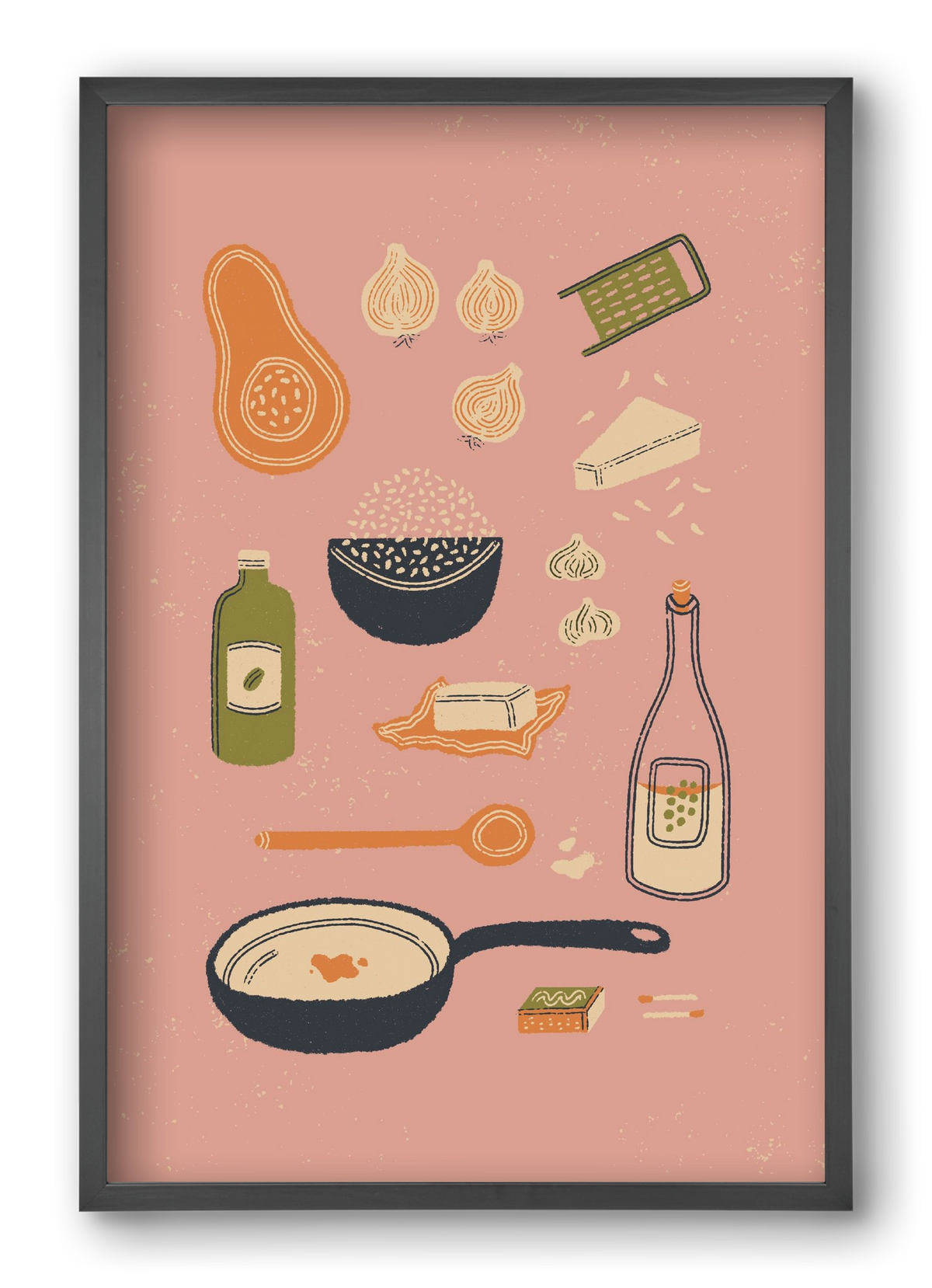 Risotto Dinner, 40x60 cm (40x60 cm), Fekete keret