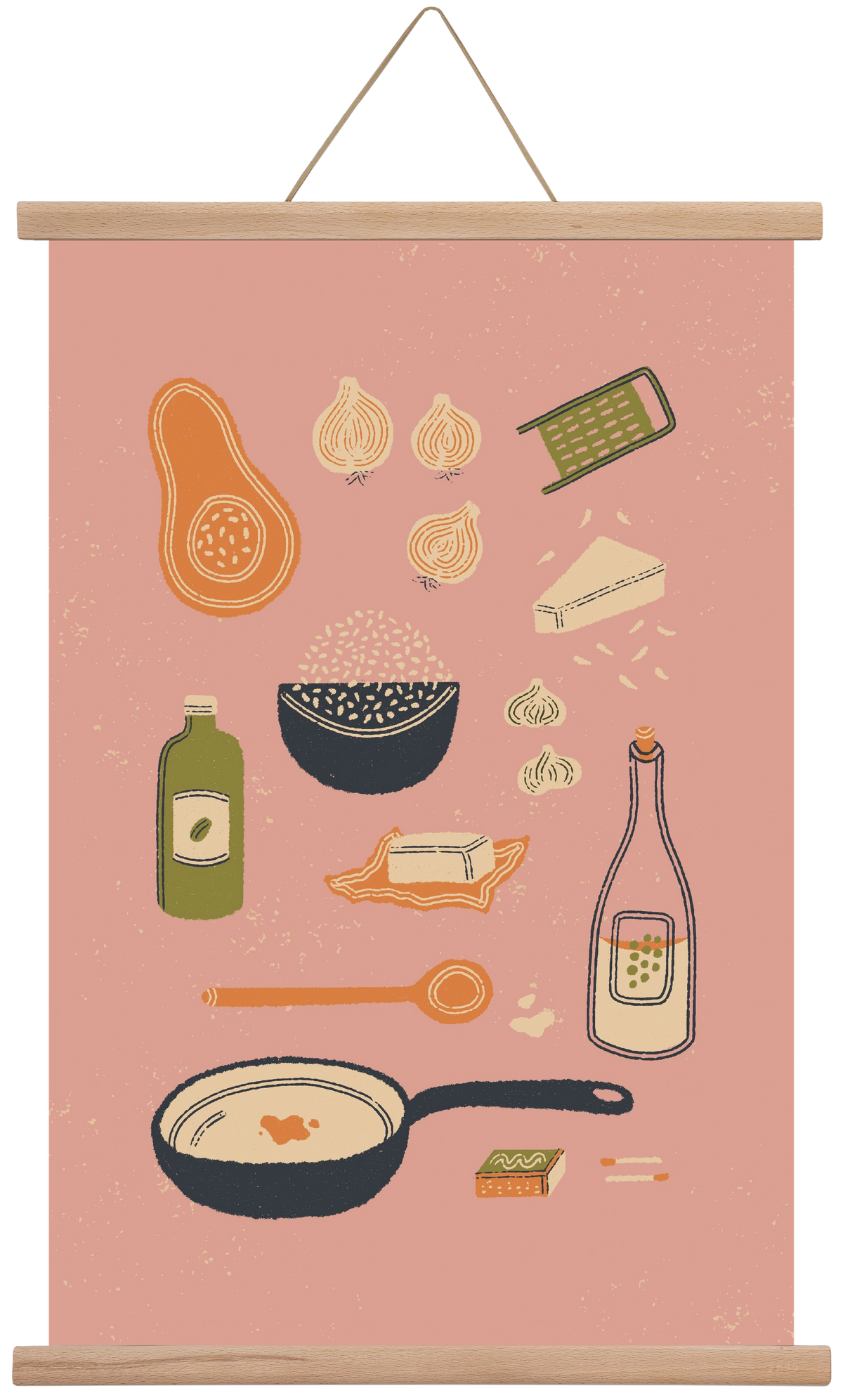 Risotto Dinner, 40x60 cm (40x60 cm), Tölgy akasztó