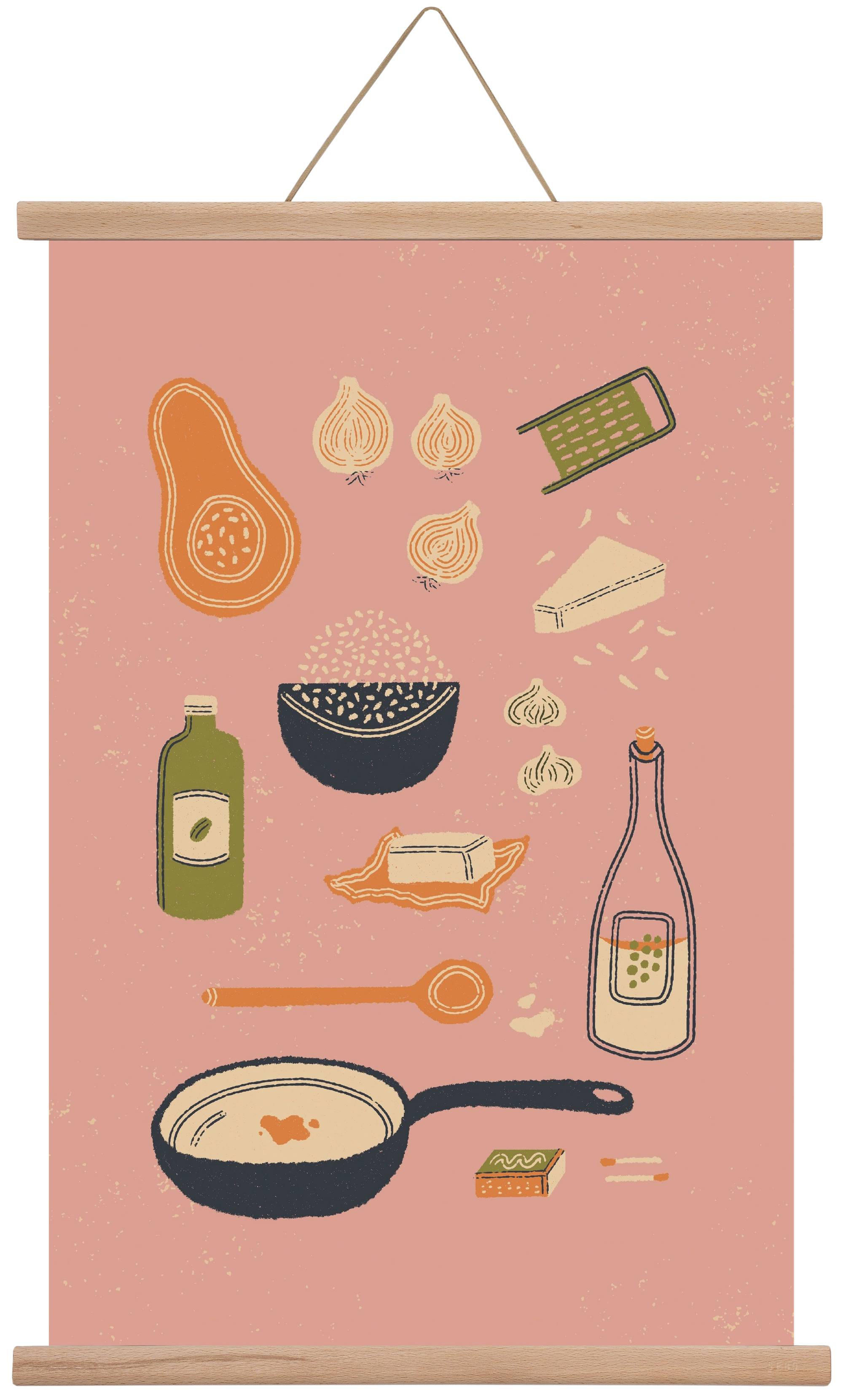 Risotto Dinner, 40x60 cm (40x60 cm), Tölgy akasztó