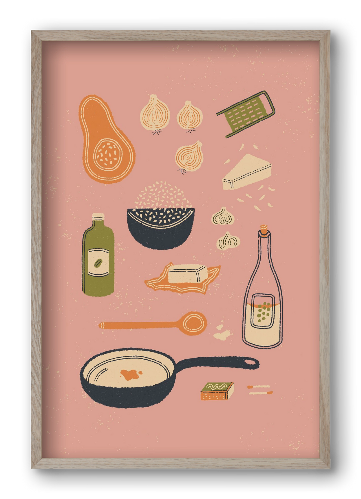 Risotto Dinner, 40x60 cm (40x60 cm), Tölgy keret