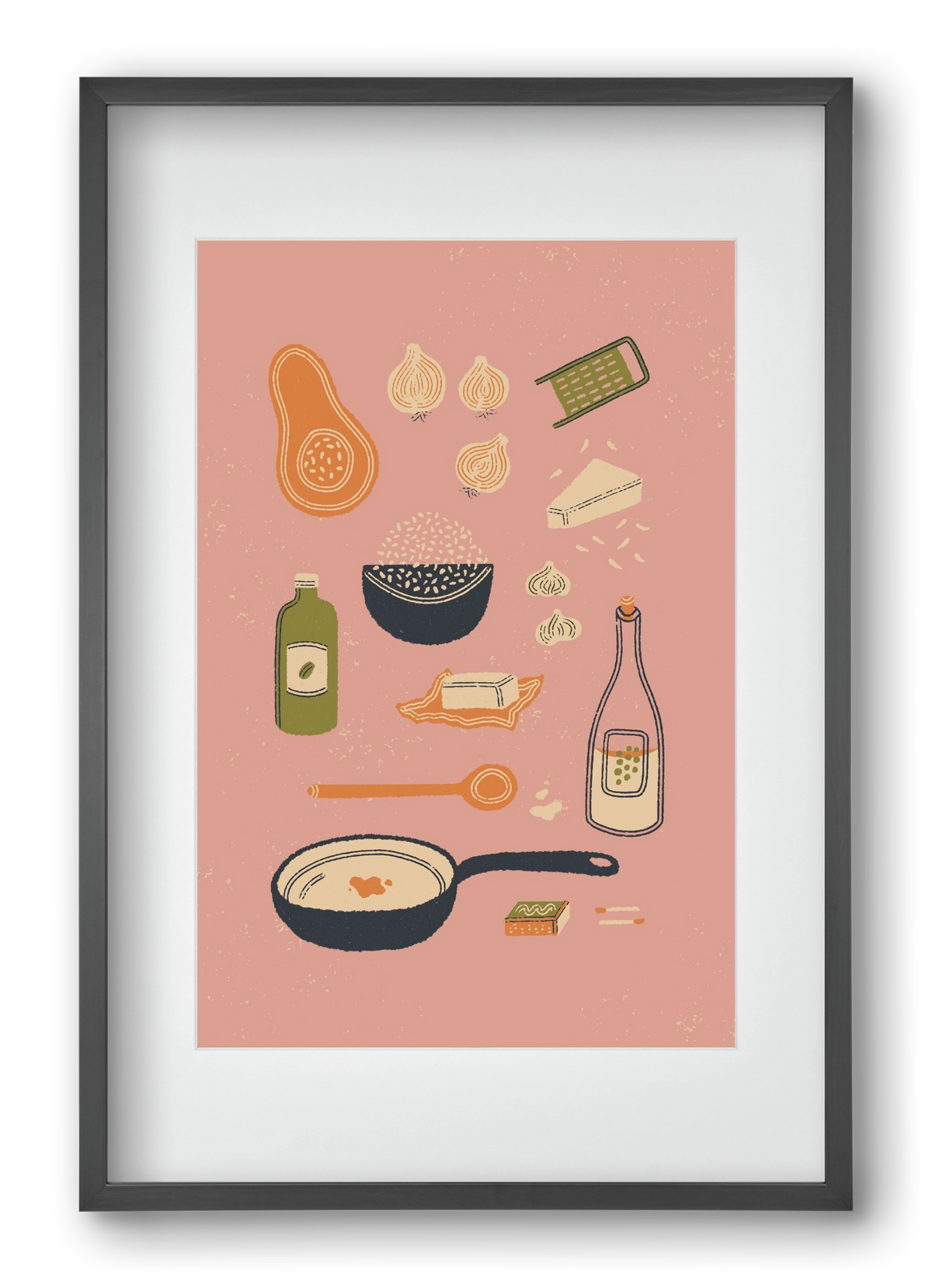 Risotto Dinner, 40x60 cm (30x45 cm), Fekete keret, paszpartuval