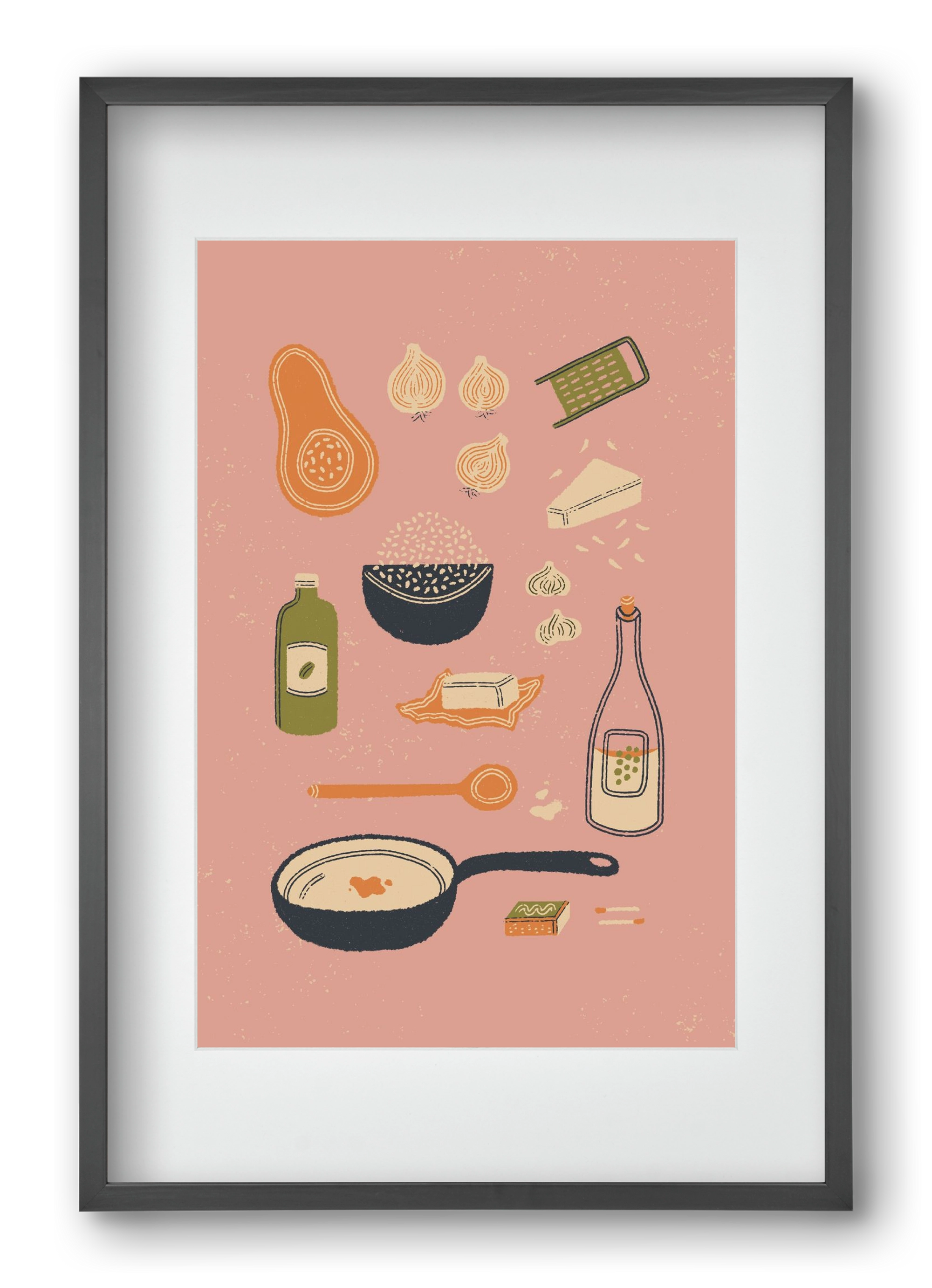 Risotto Dinner, 40x60 cm (30x45 cm), Fekete keret, paszpartuval