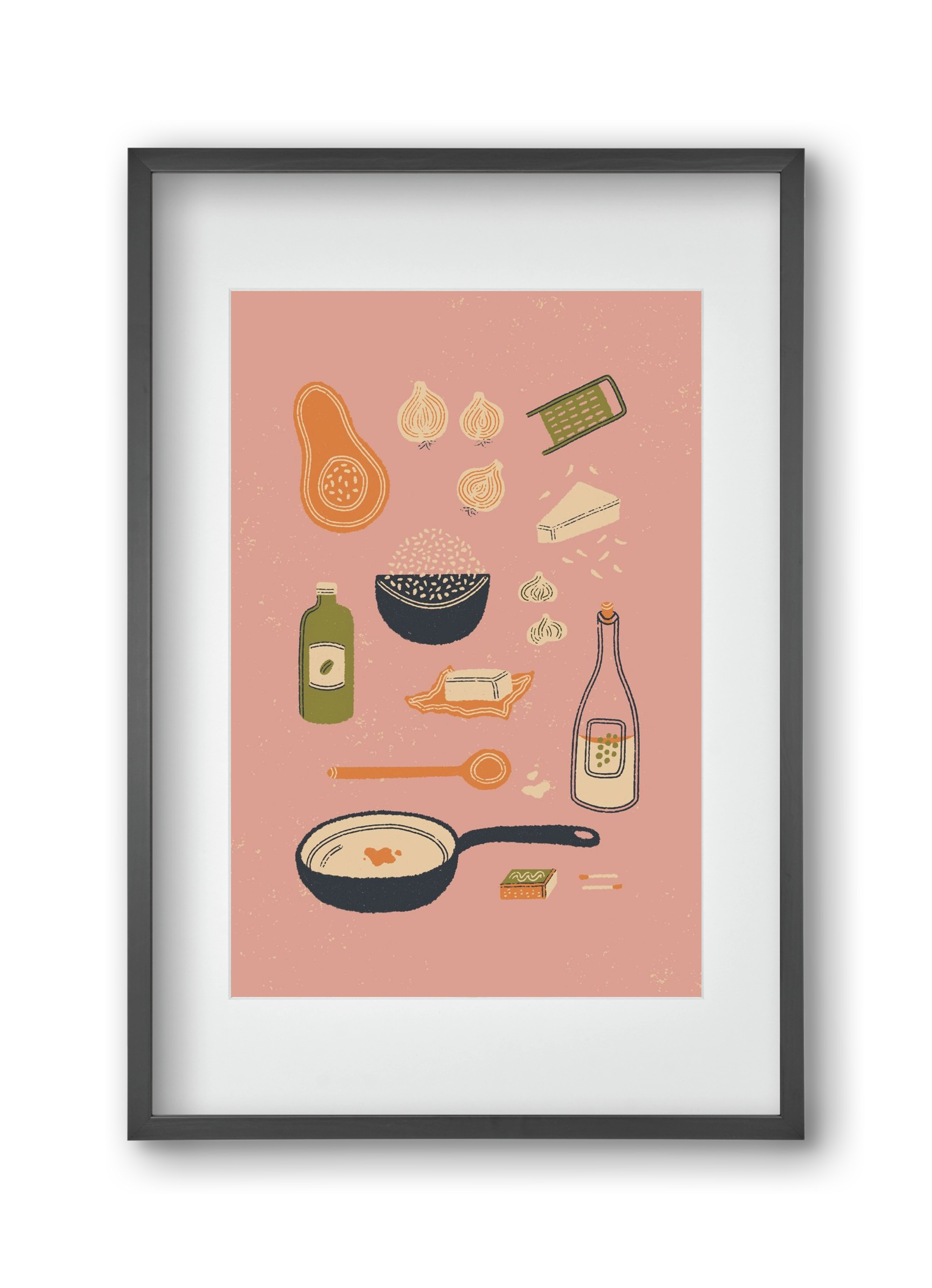 Risotto Dinner, 30x45 cm (20x30 cm), Fekete keret, paszpartuval