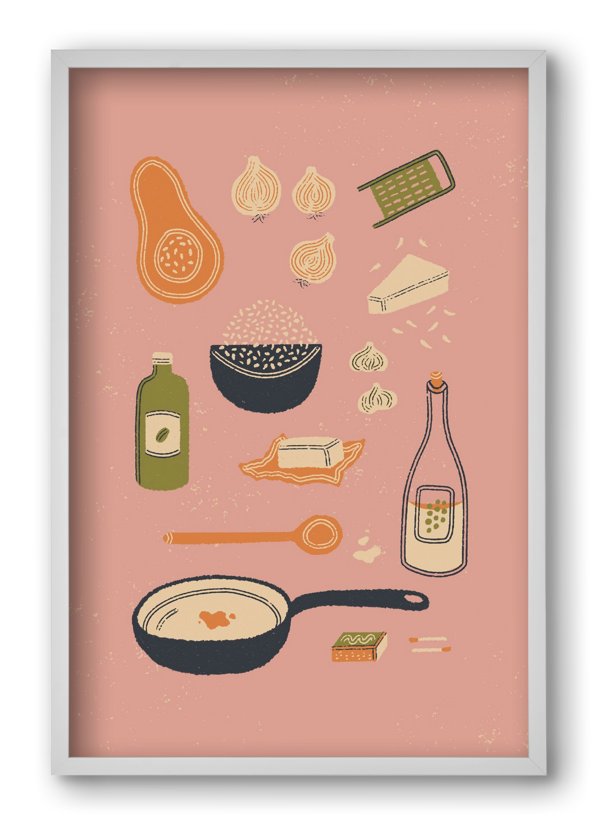 Risotto Dinner, 40x60 cm (40x60 cm), Fehér keret