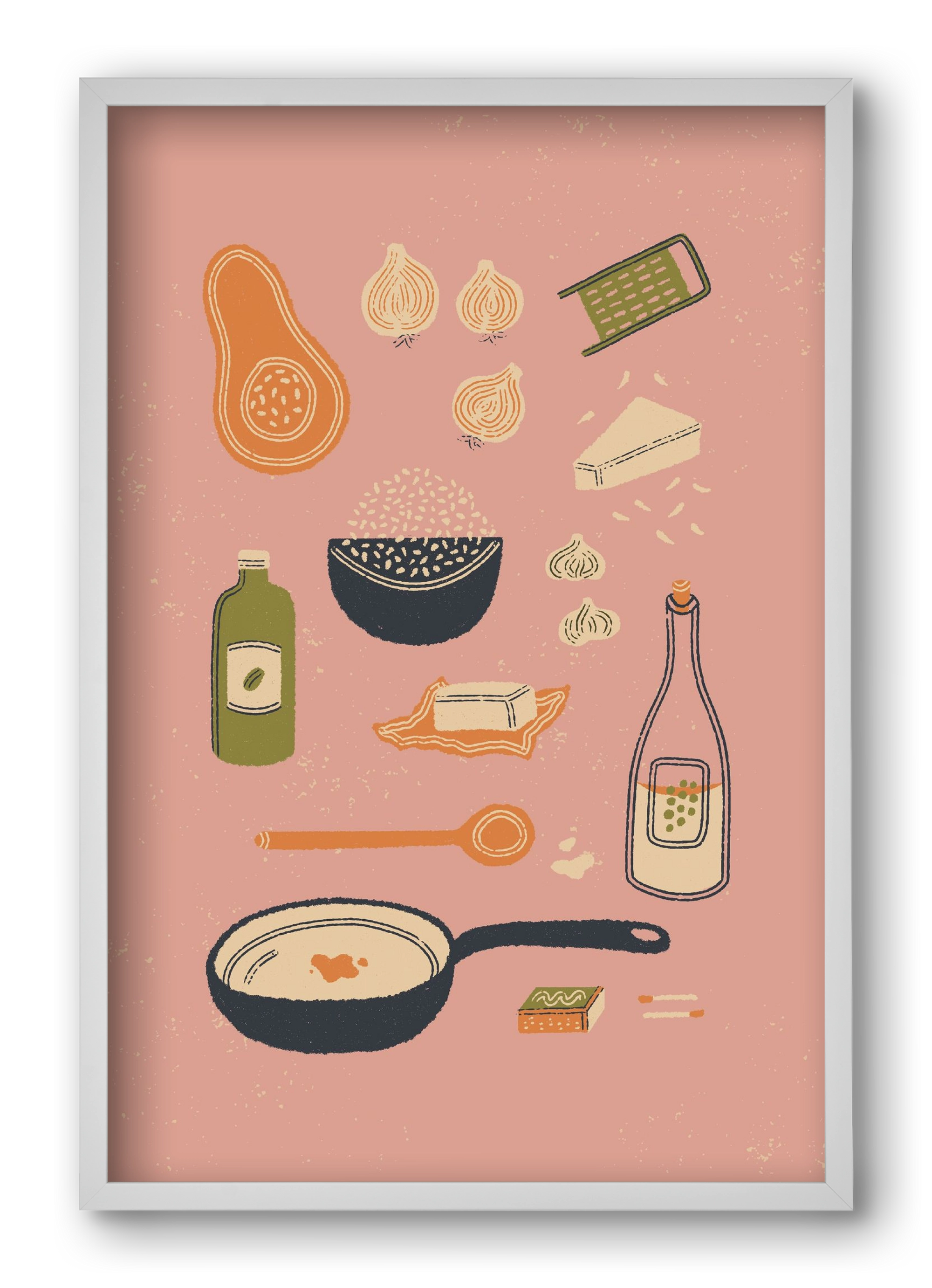 Risotto Dinner, 40x60 cm (40x60 cm), Fehér keret