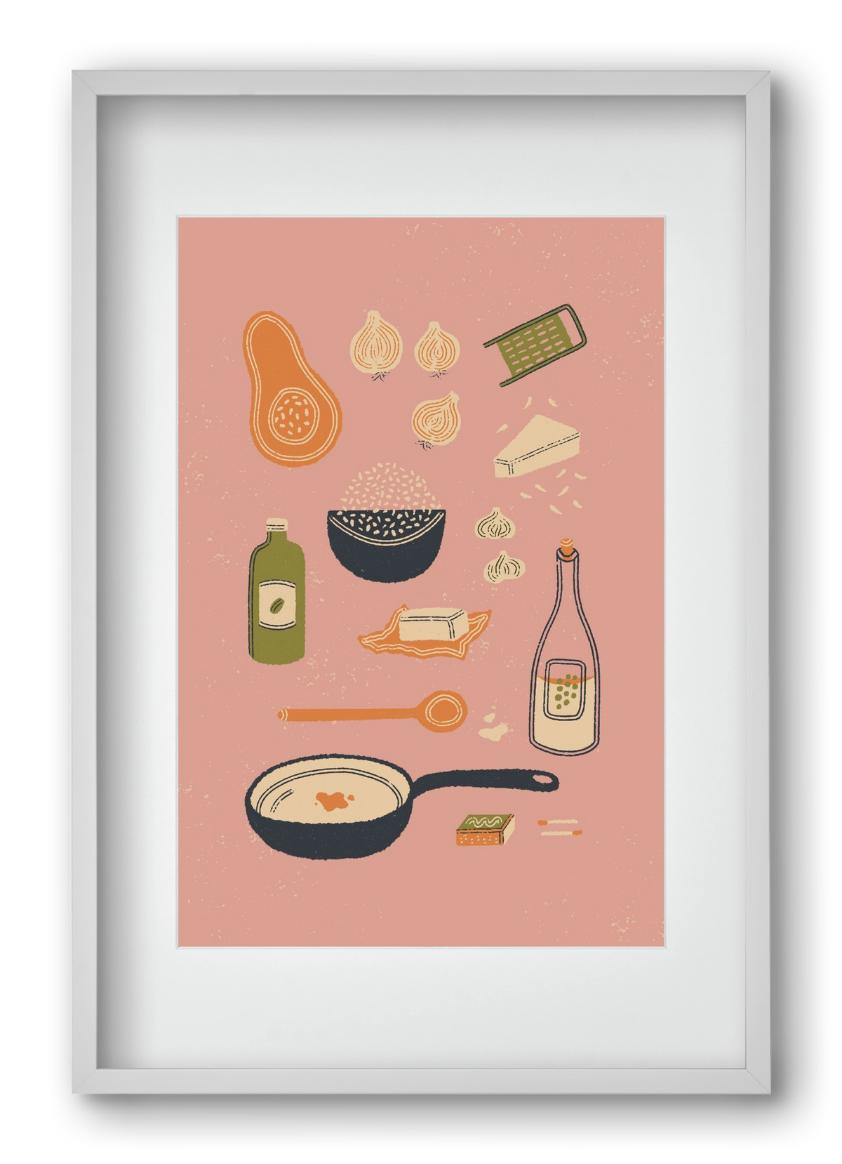 Risotto Dinner, 40x60 cm (30x45 cm), Fehér keret, paszpartuval