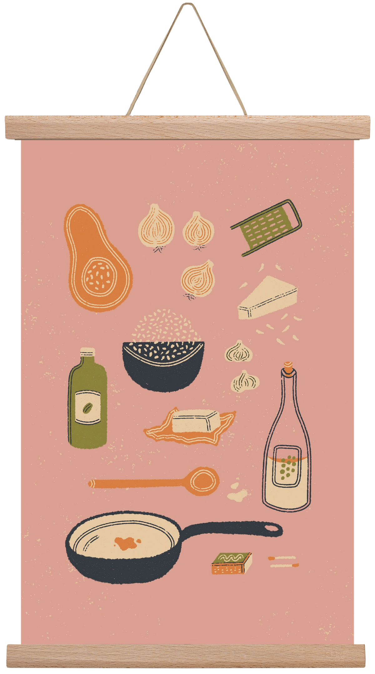 Risotto Dinner, 30x45 cm (30x45 cm), Tölgy akasztó