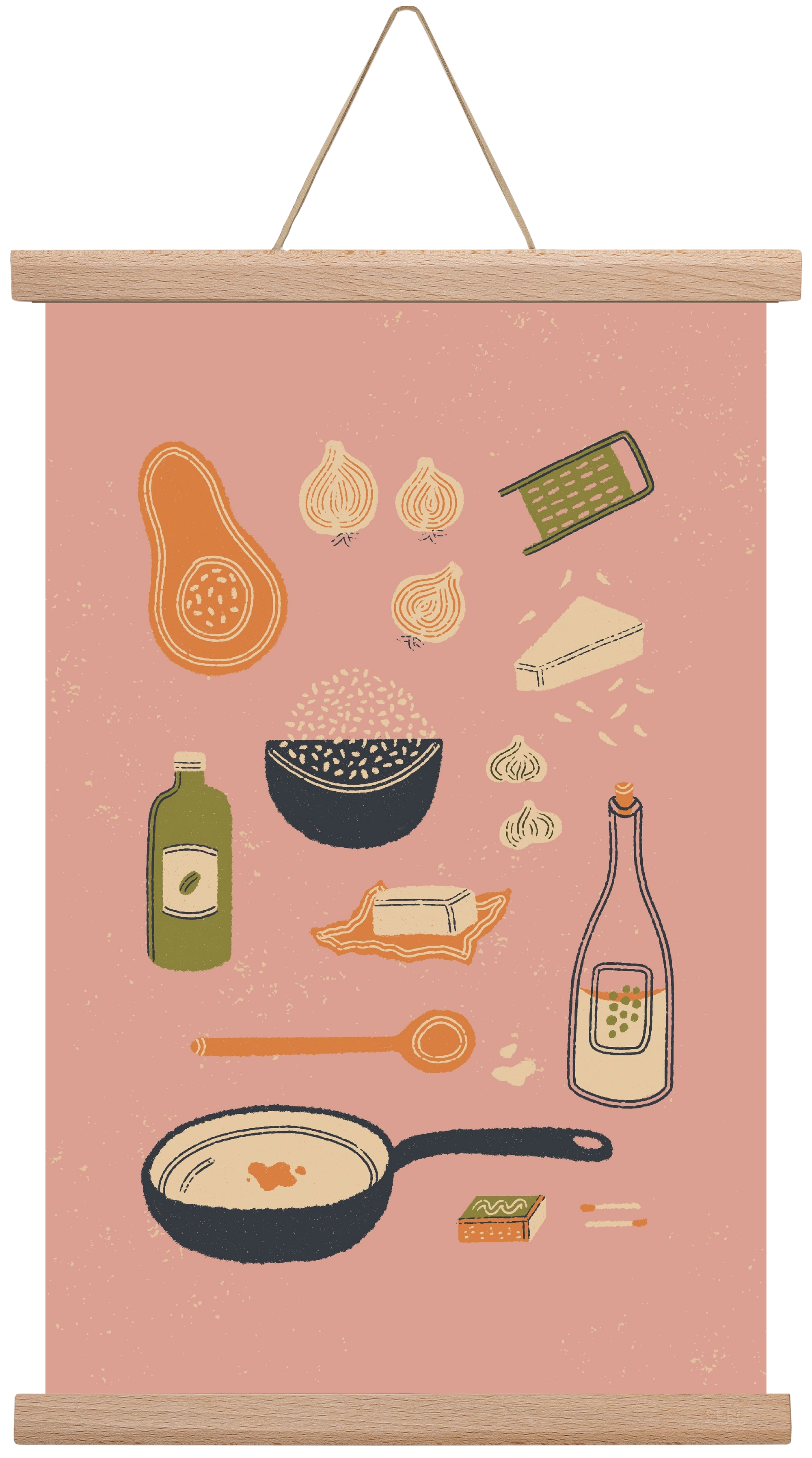 Risotto Dinner, 30x45 cm (30x45 cm), Tölgy akasztó