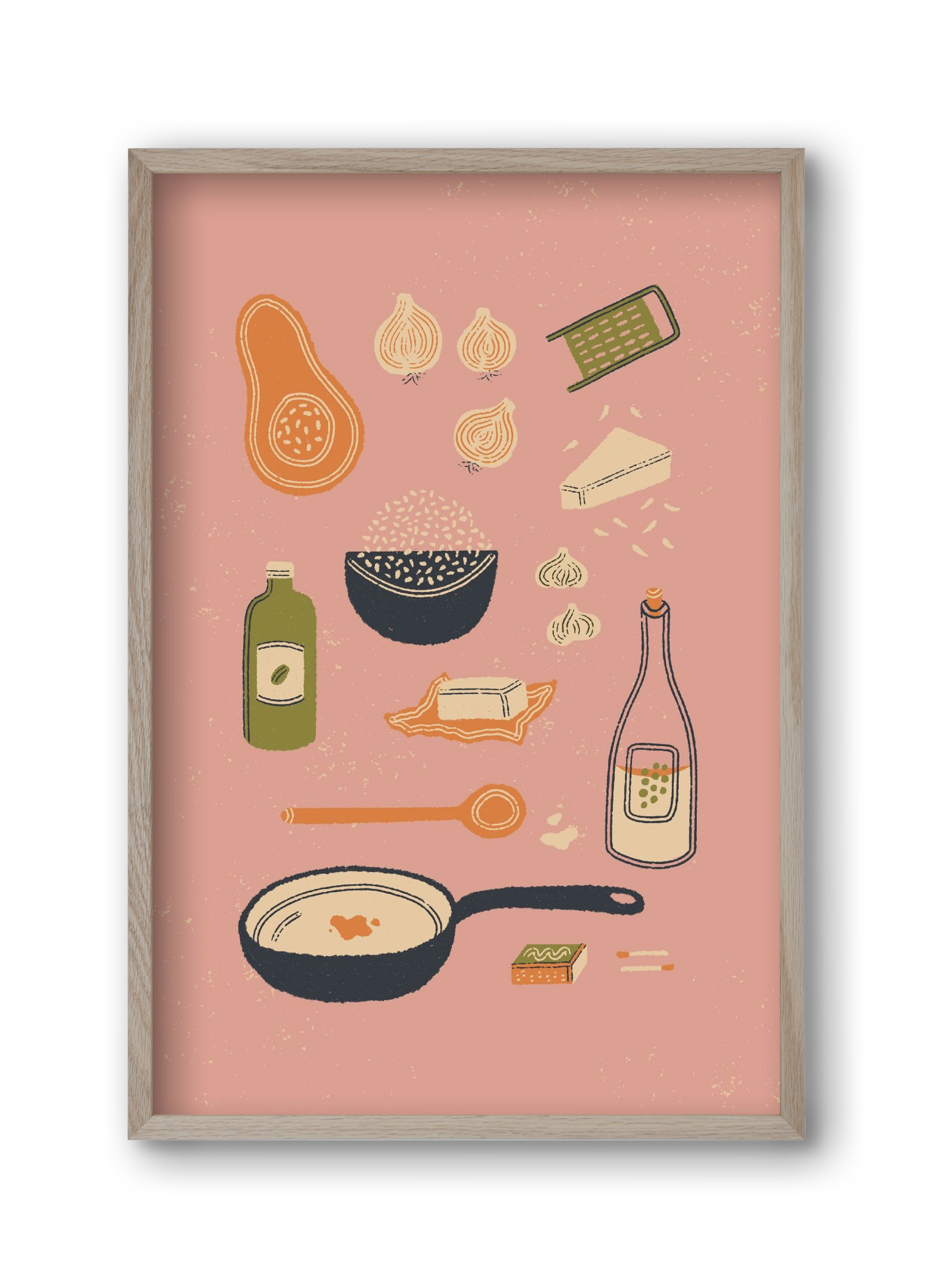 Risotto Dinner, 30x45 cm (30x45 cm), Tölgy keret