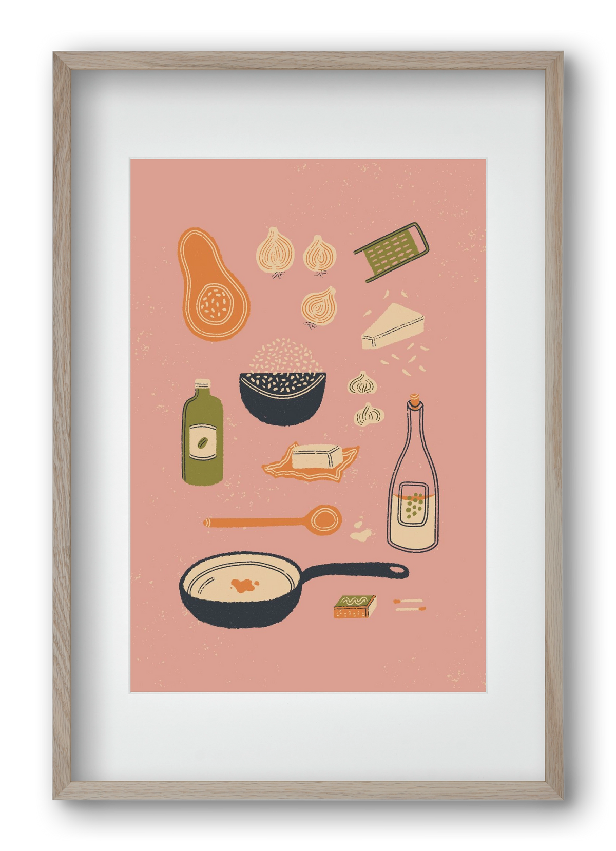 Risotto Dinner, 40x60 cm (30x45 cm), Tölgy keret, paszpartuval