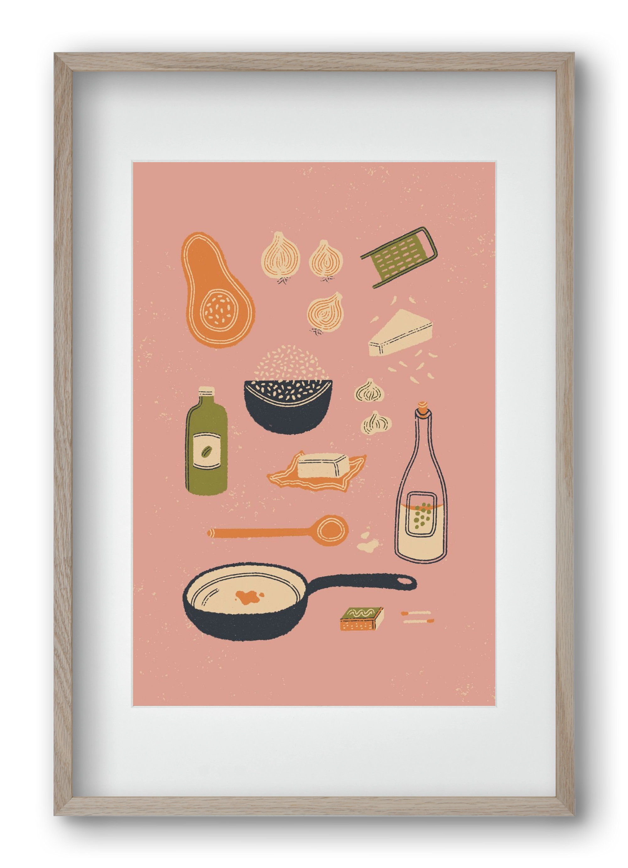 Risotto Dinner, 40x60 cm (30x45 cm), Tölgy keret, paszpartuval