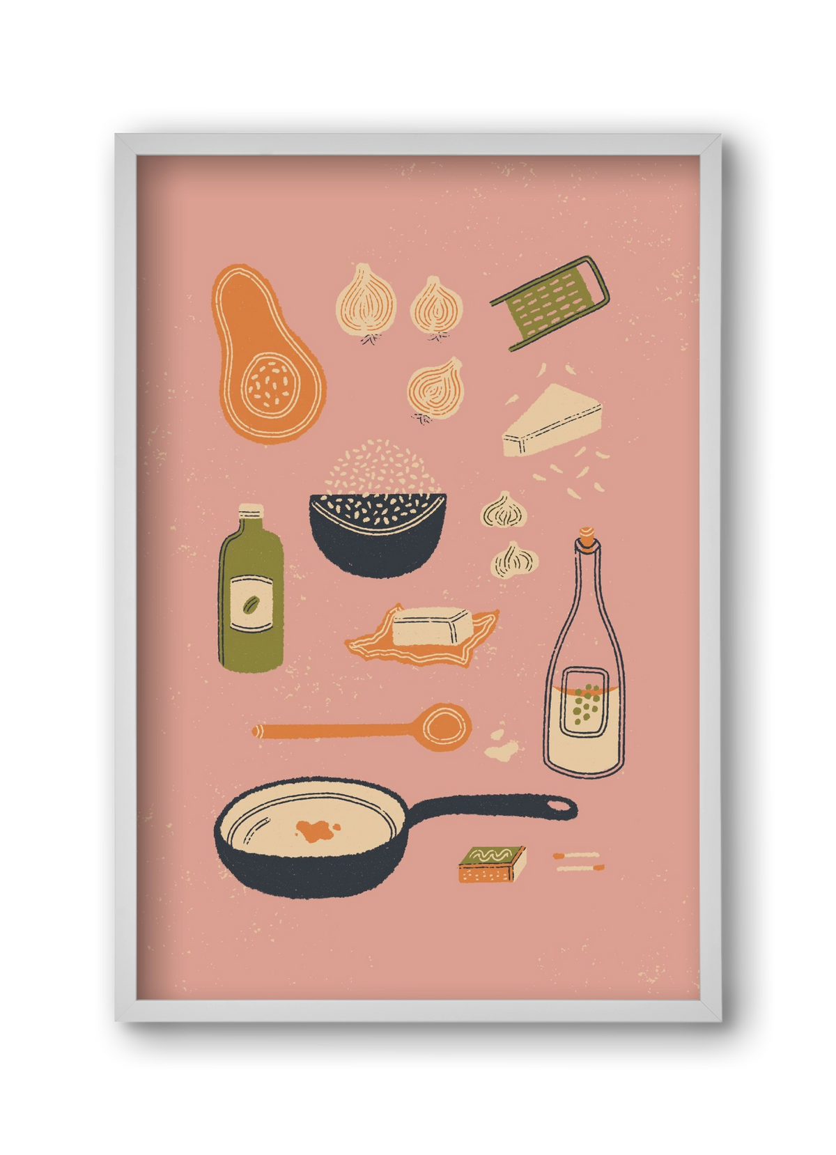 Risotto Dinner, 30x45 cm (30x45 cm), Fehér keret