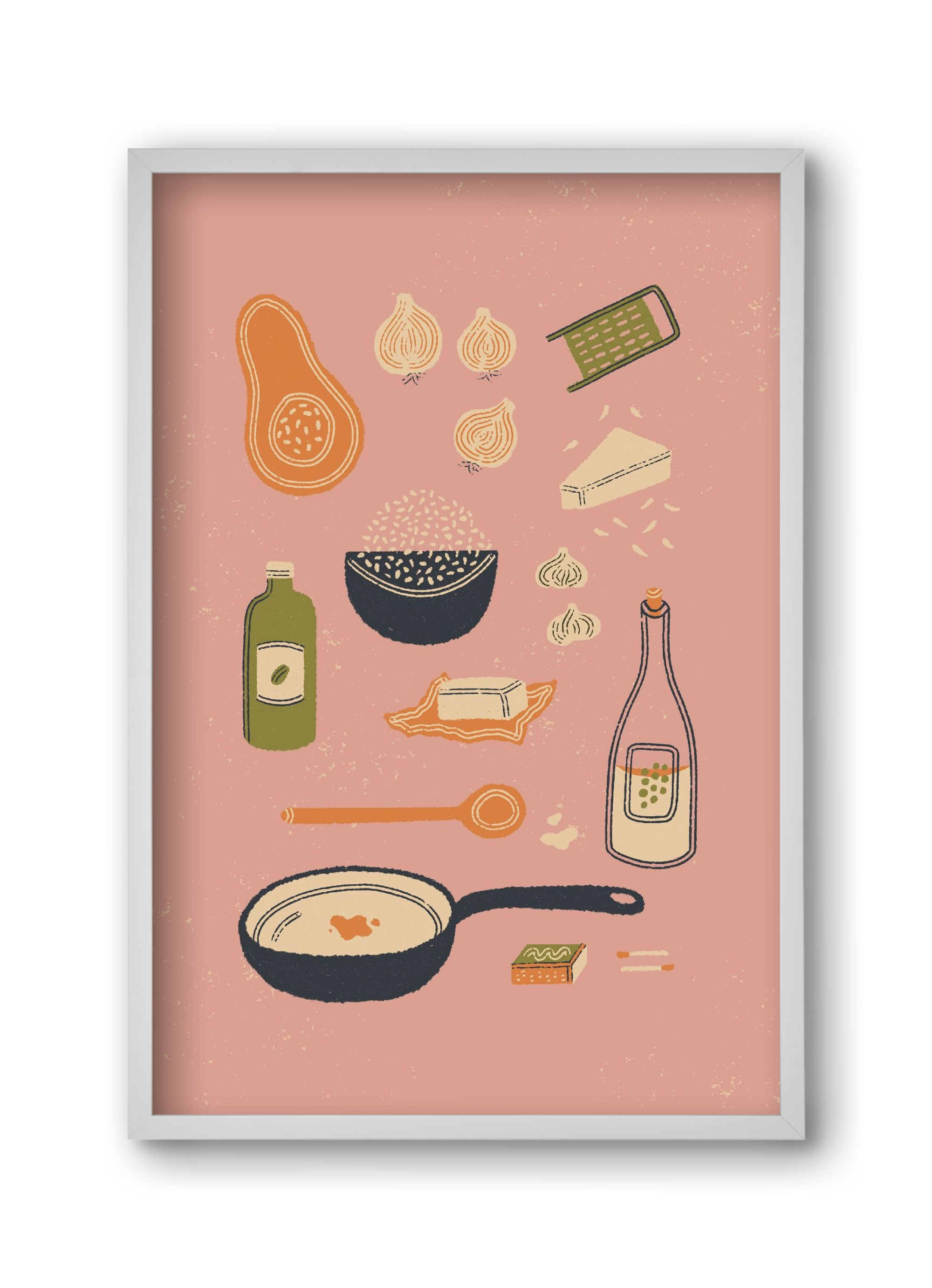 Risotto Dinner, 30x45 cm (30x45 cm), Fehér keret