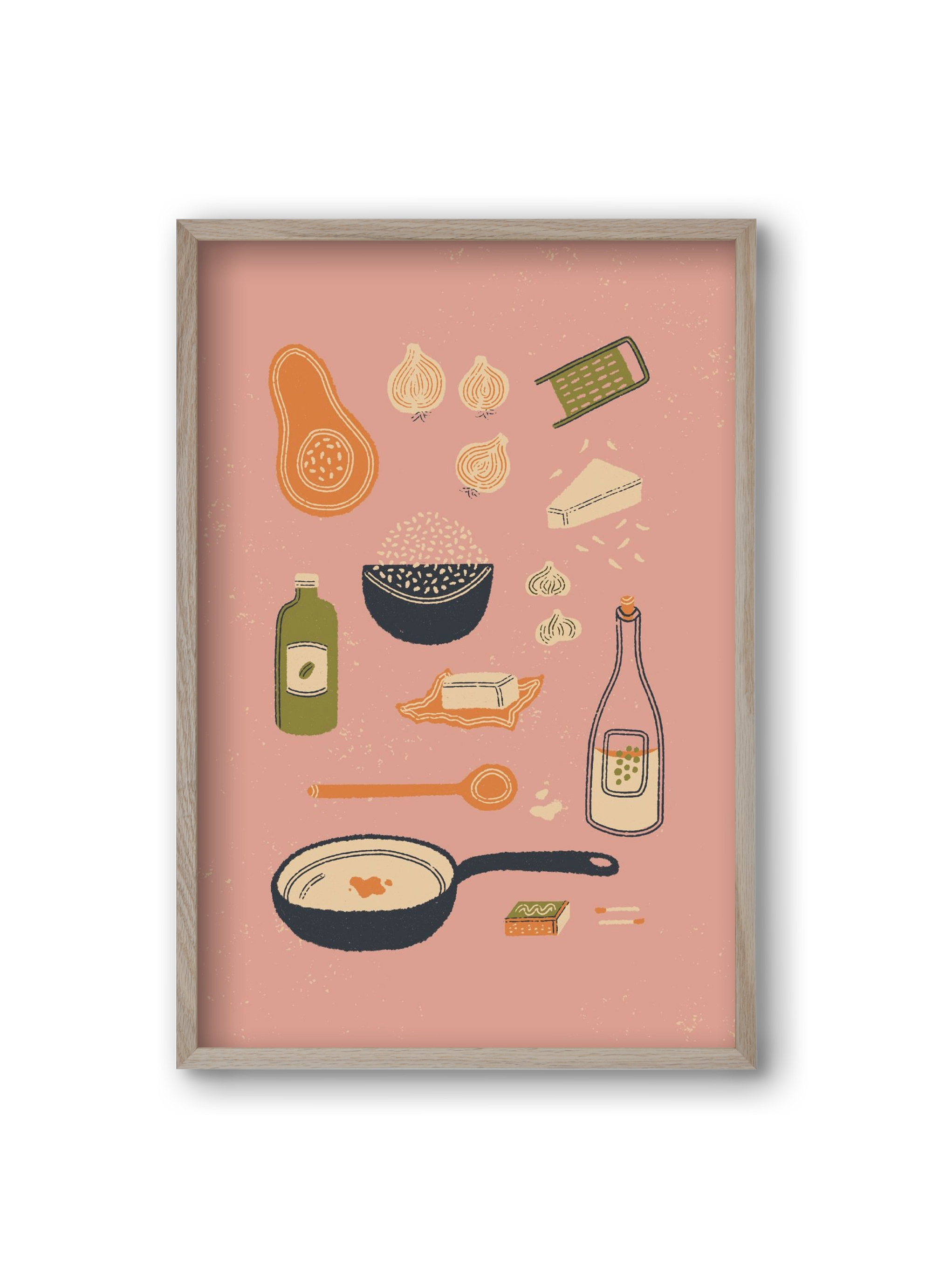 Risotto Dinner, 20x30 cm (20x30 cm), Tölgy keret