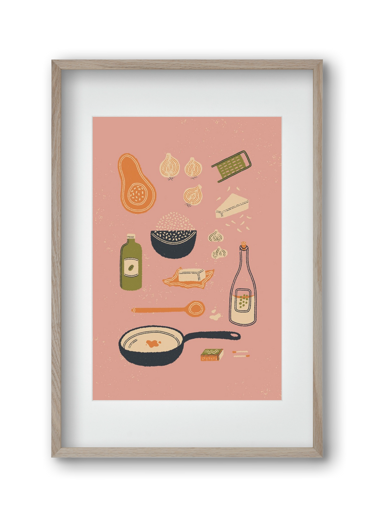 Risotto Dinner, 30x45 cm (20x30 cm), Tölgy keret, paszpartuval