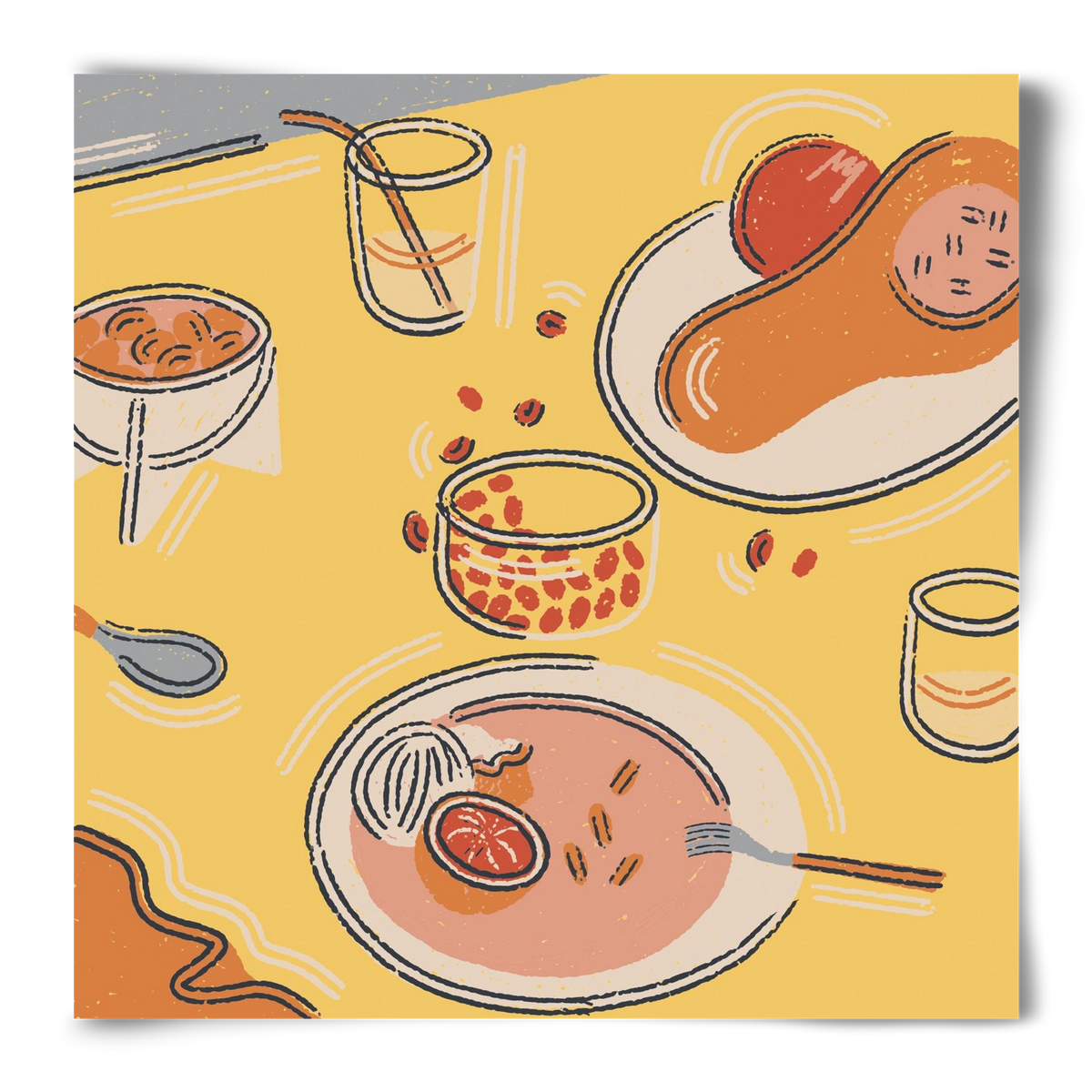 Orange Stillife, 50x50 cm, Keret nélkül